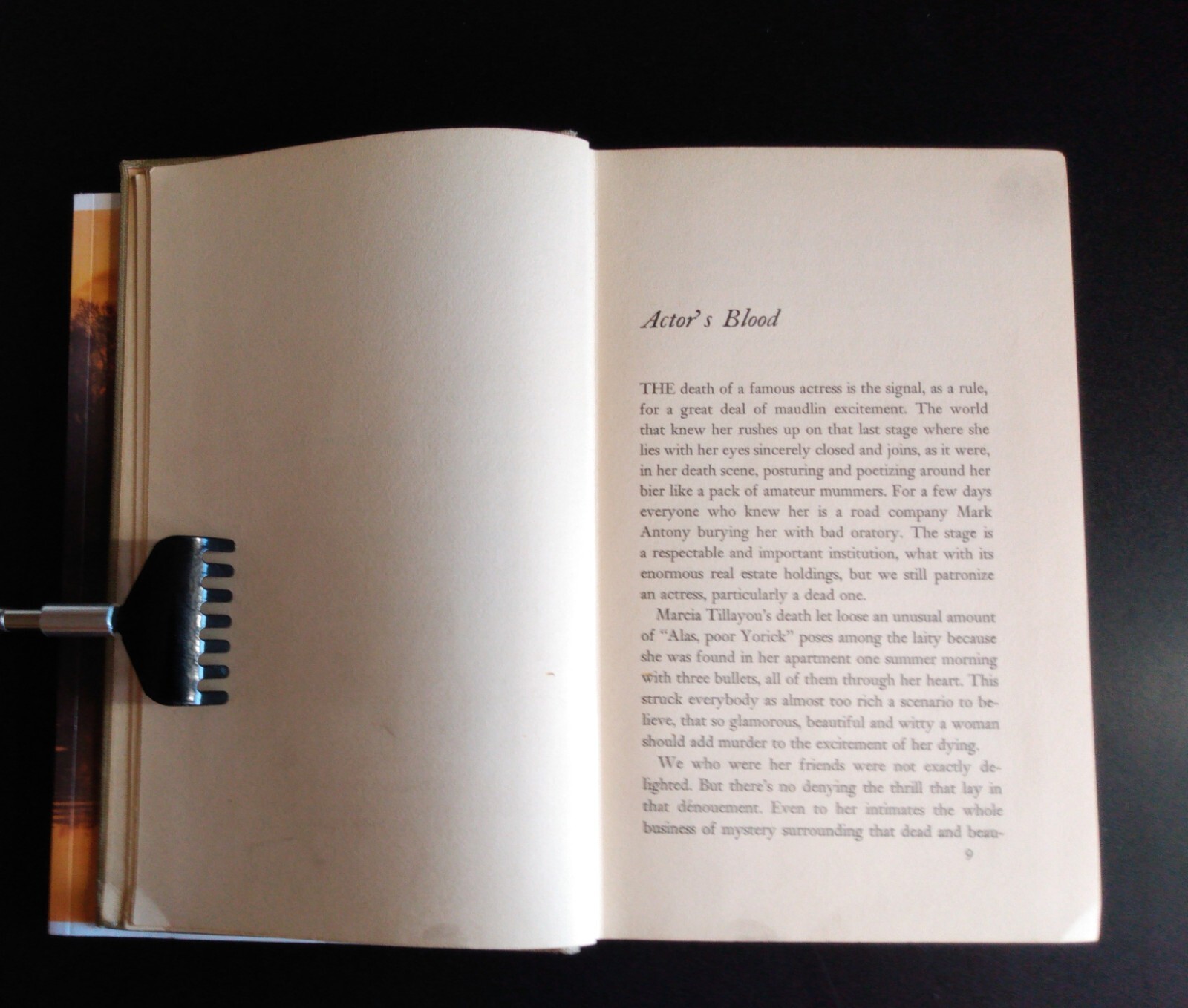 ACTOR’S BLOOD – Ben Hecht (Hard Cover) 1936 Covici Friede Publishers