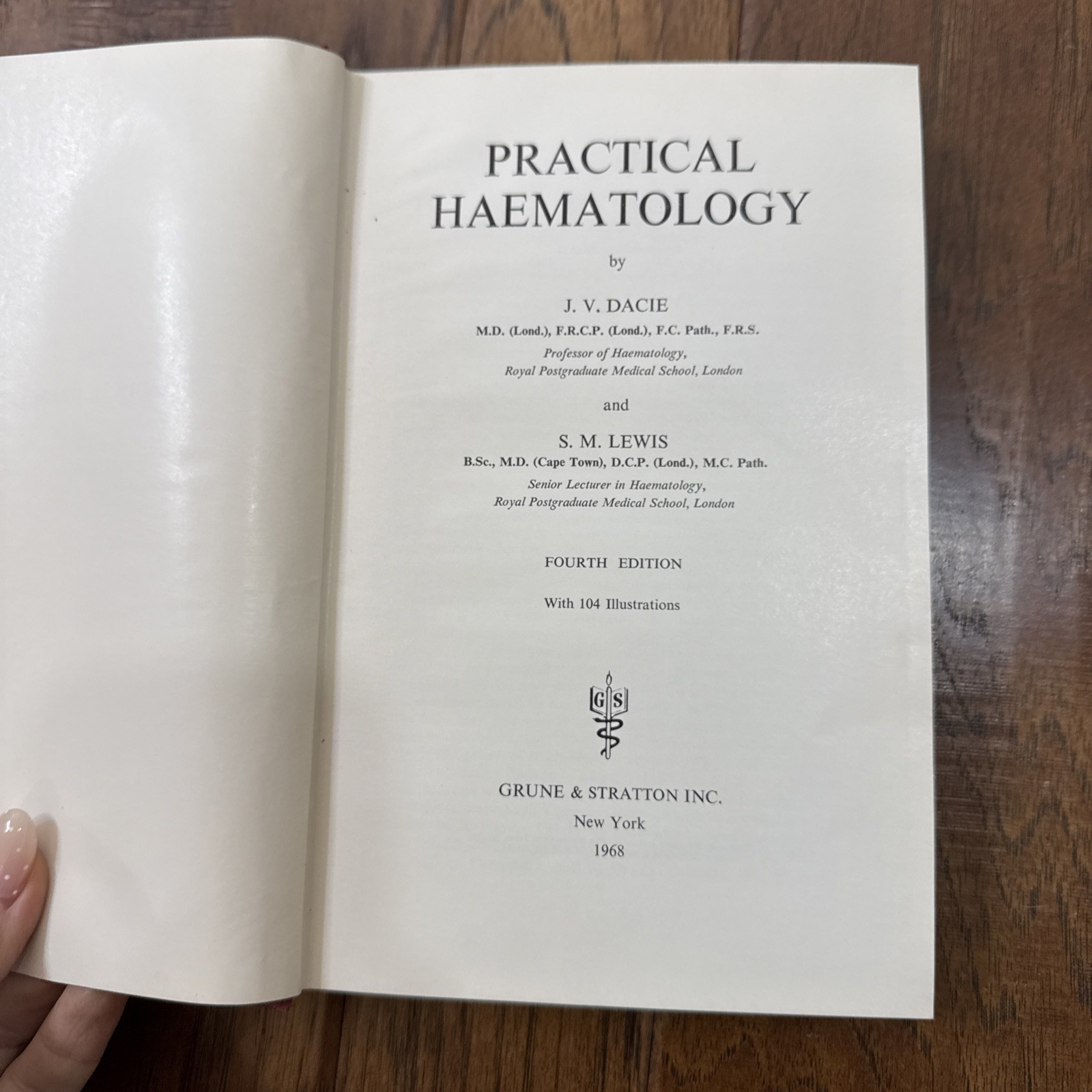Practical Haematology Hardcover Book Dacie Lewis 4th Edition 1968