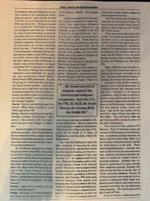 The Jesuit Black Pope~Eric Jon Phelps~Vatican Assassins INterview~2000~Conspirac