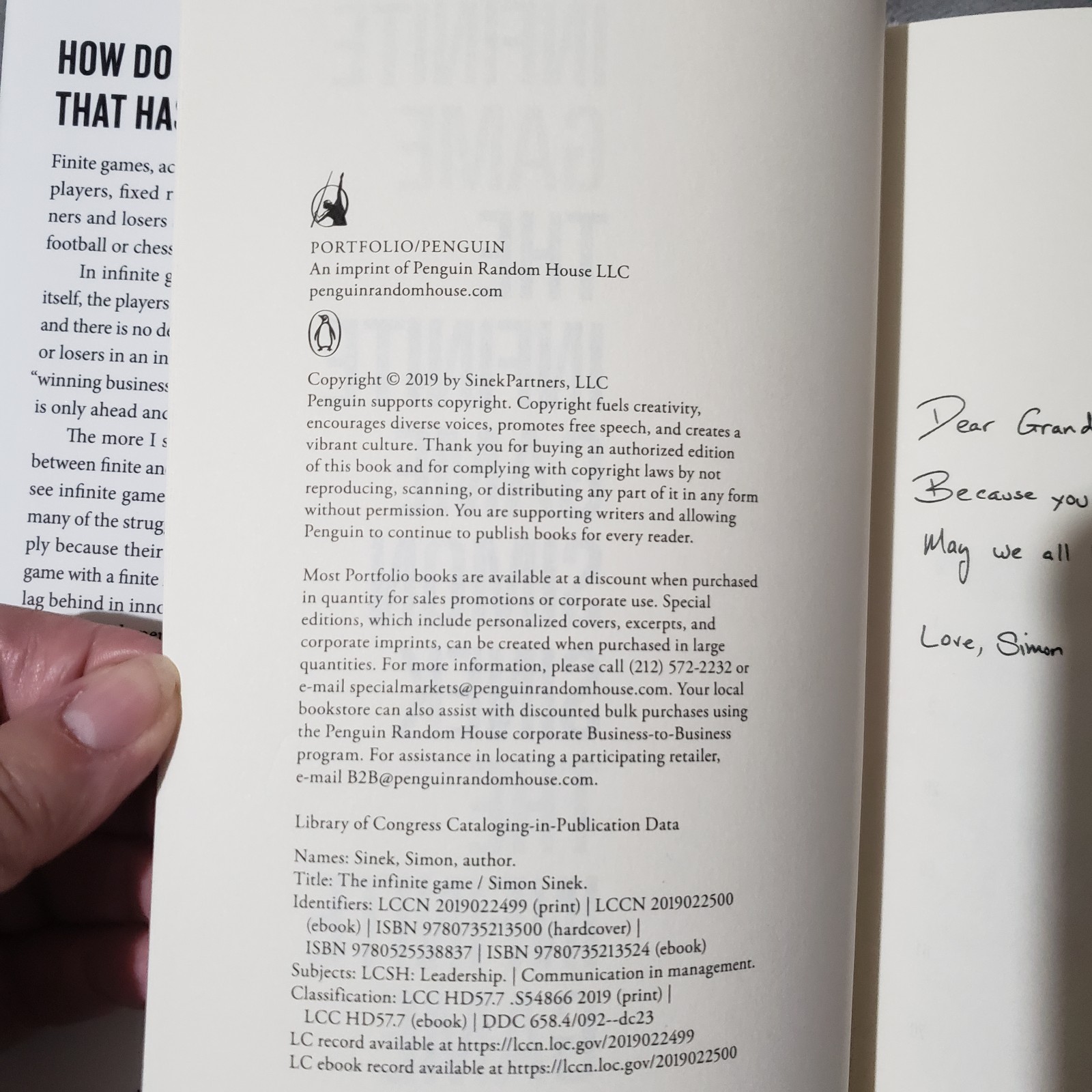 The Infinite Game – Hardcover By Sinek, Simon – GOOD