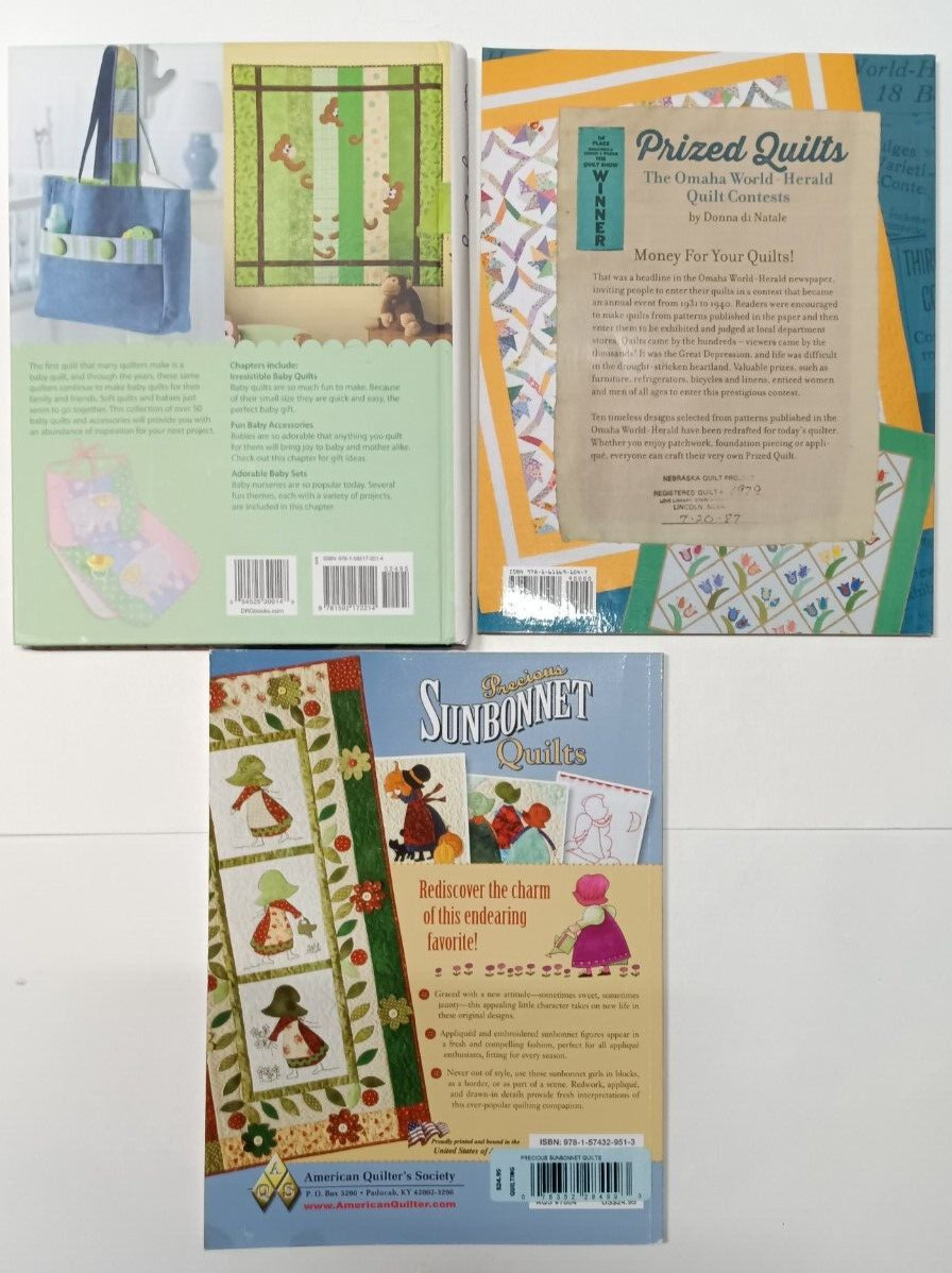Lot of 3 Quilting Books – Baby, Omaha World-Herald Contests, Sunbonnet