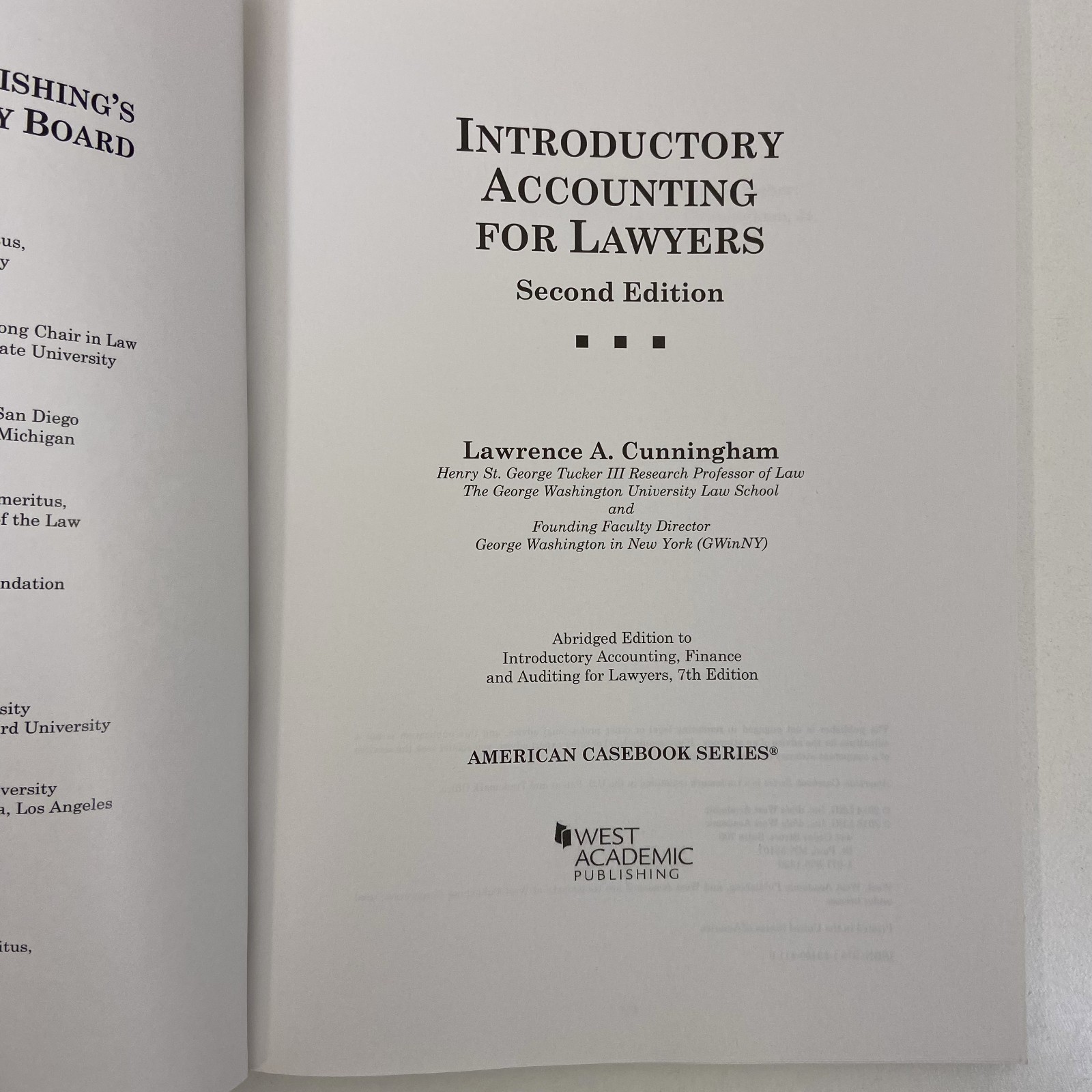 Introductory Accounting for Lawyers 2nd Edition 2018 TPB West Academic Publish