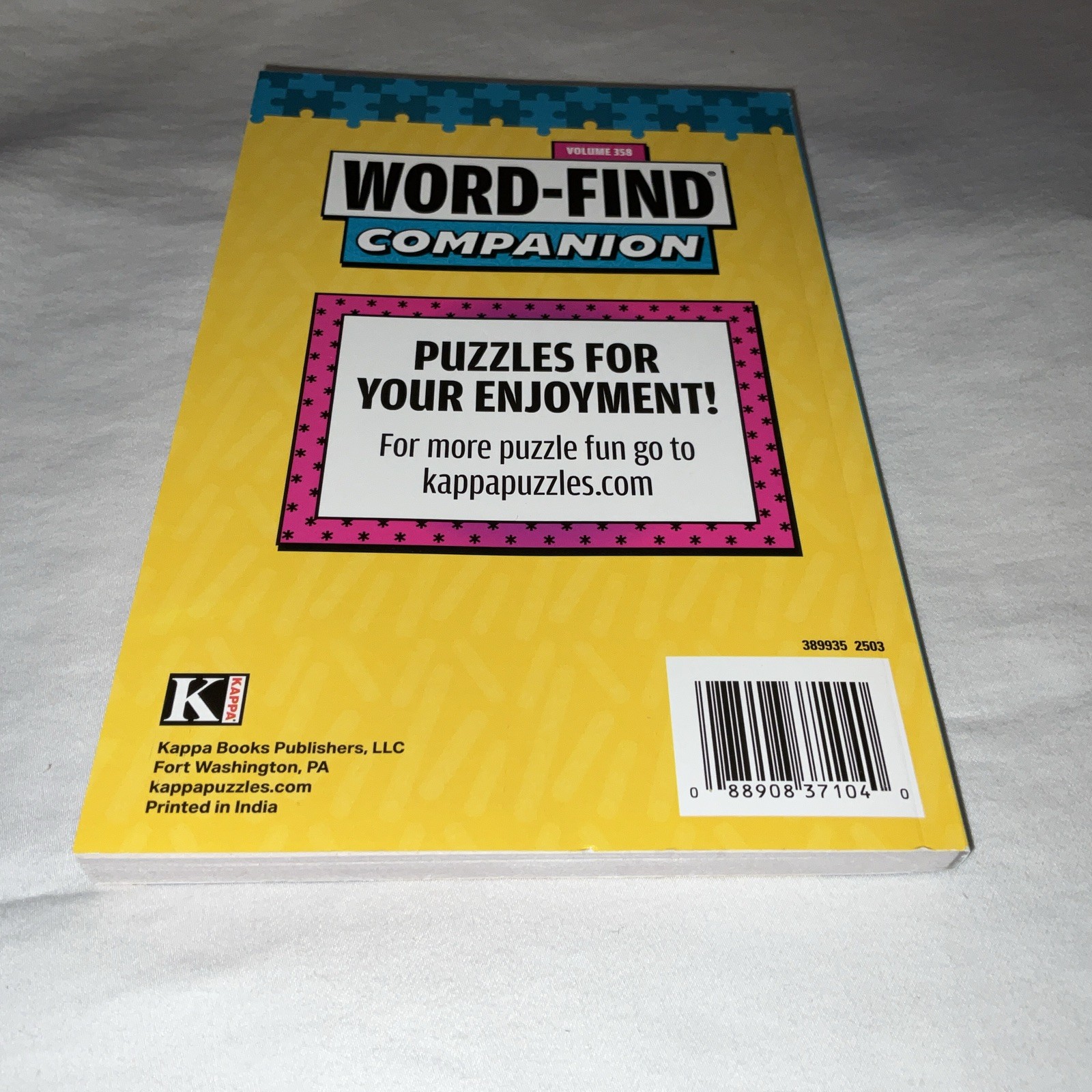 KAPPA Word-Find Braintainment Volume 358 Pages 129 W/ 58 Puzzles Large Print NEW