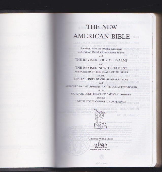 New American Bible – Catholic World Press 2402 Red Letter – Leather Bound LN