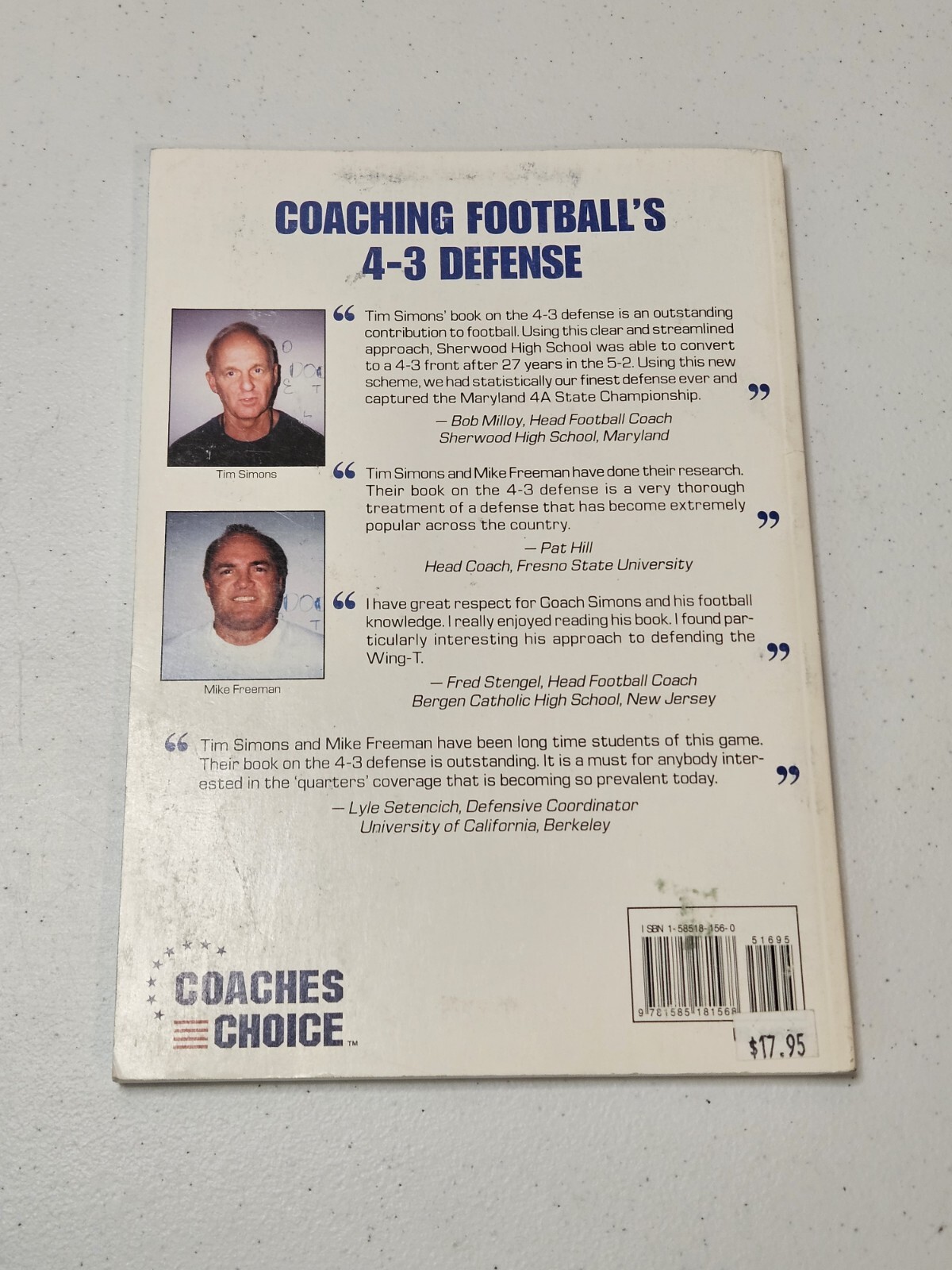 Coaching Football’s 4-3 Defense Tim Simons Mike Freeman Football Coach Education