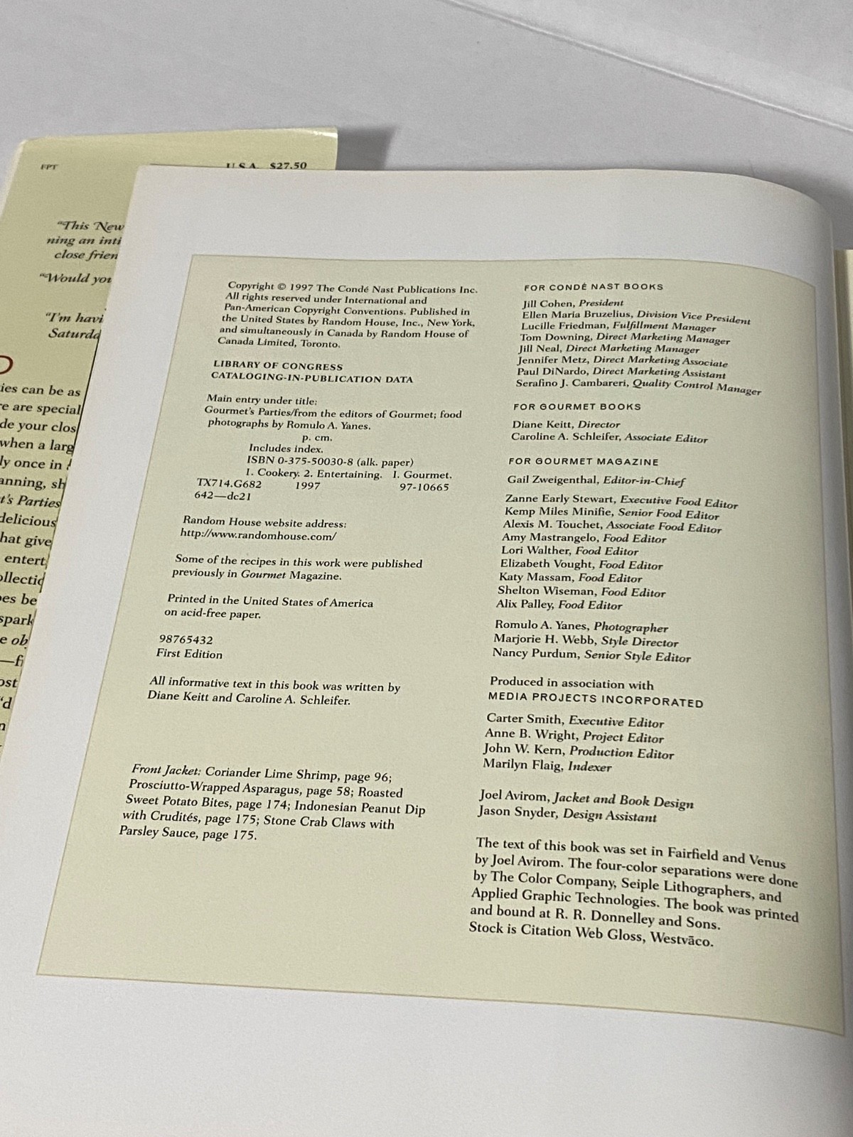 Gourmet’s Parties | From the Editor’s of Gourmet | 1997 HC/DJ |