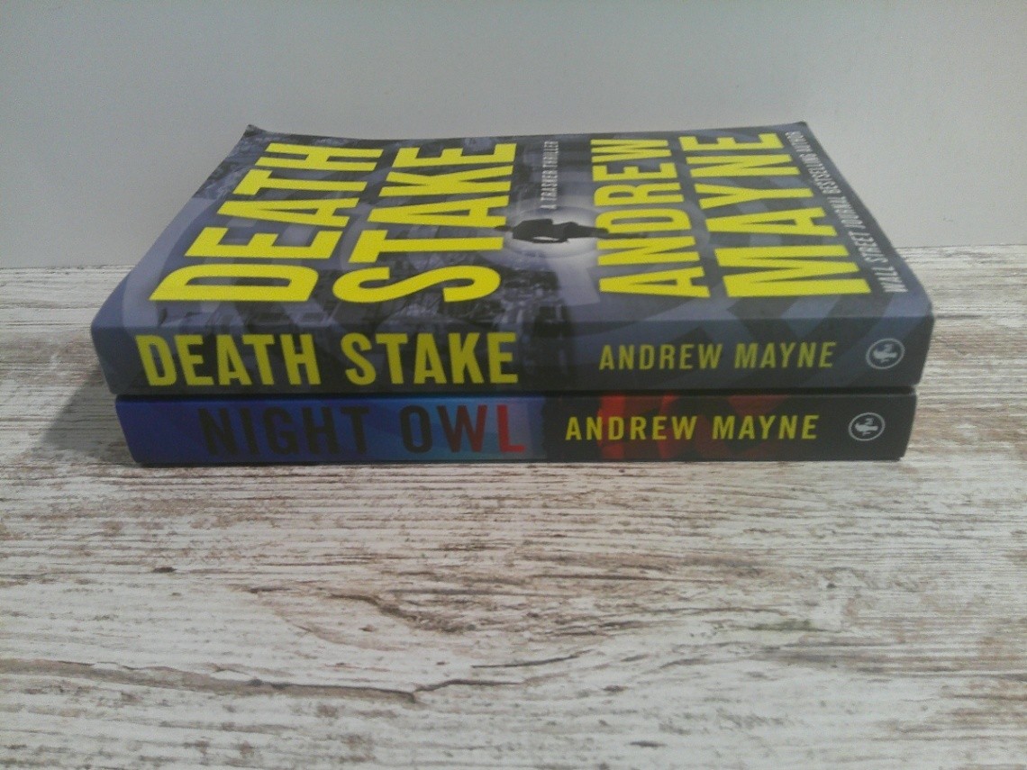 Lot of 2 Andrew Mayne Trasker Thriller Books Death Stake Night Owl Paperback
