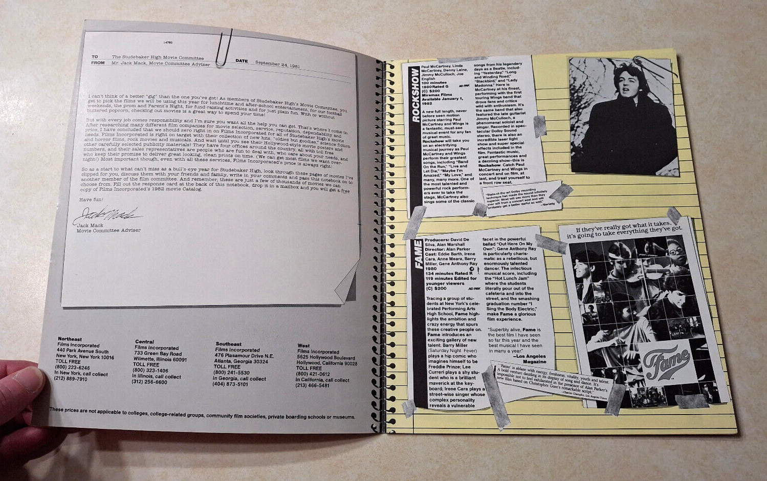 Films Incorporated Catalog 1981-1982 16mm Films High School Movie Notebook