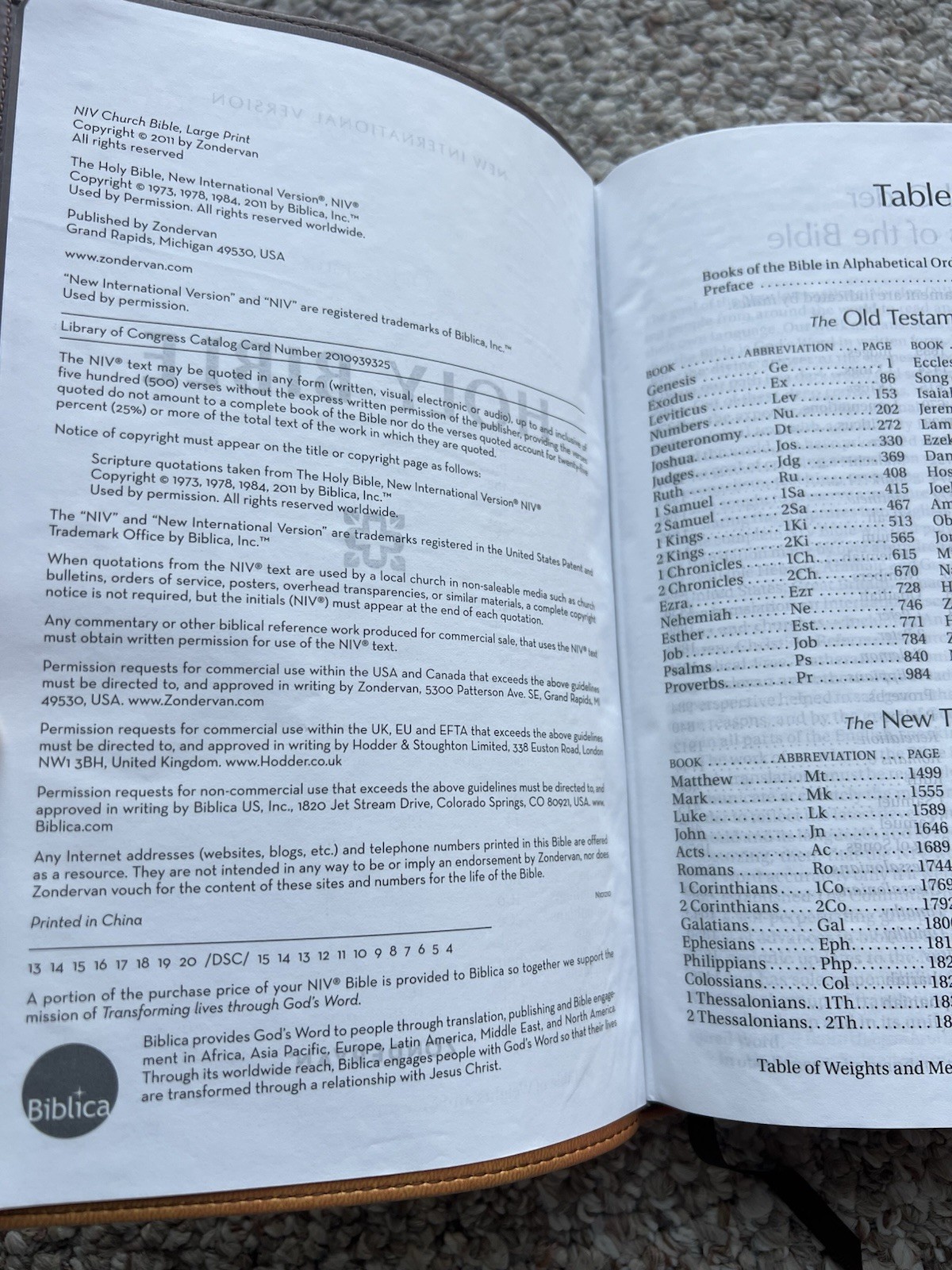 ⭐️Zondervan NIV Large Print Bible-Holy Bible-Leathersoft-Italian Duotone-2011⭐️