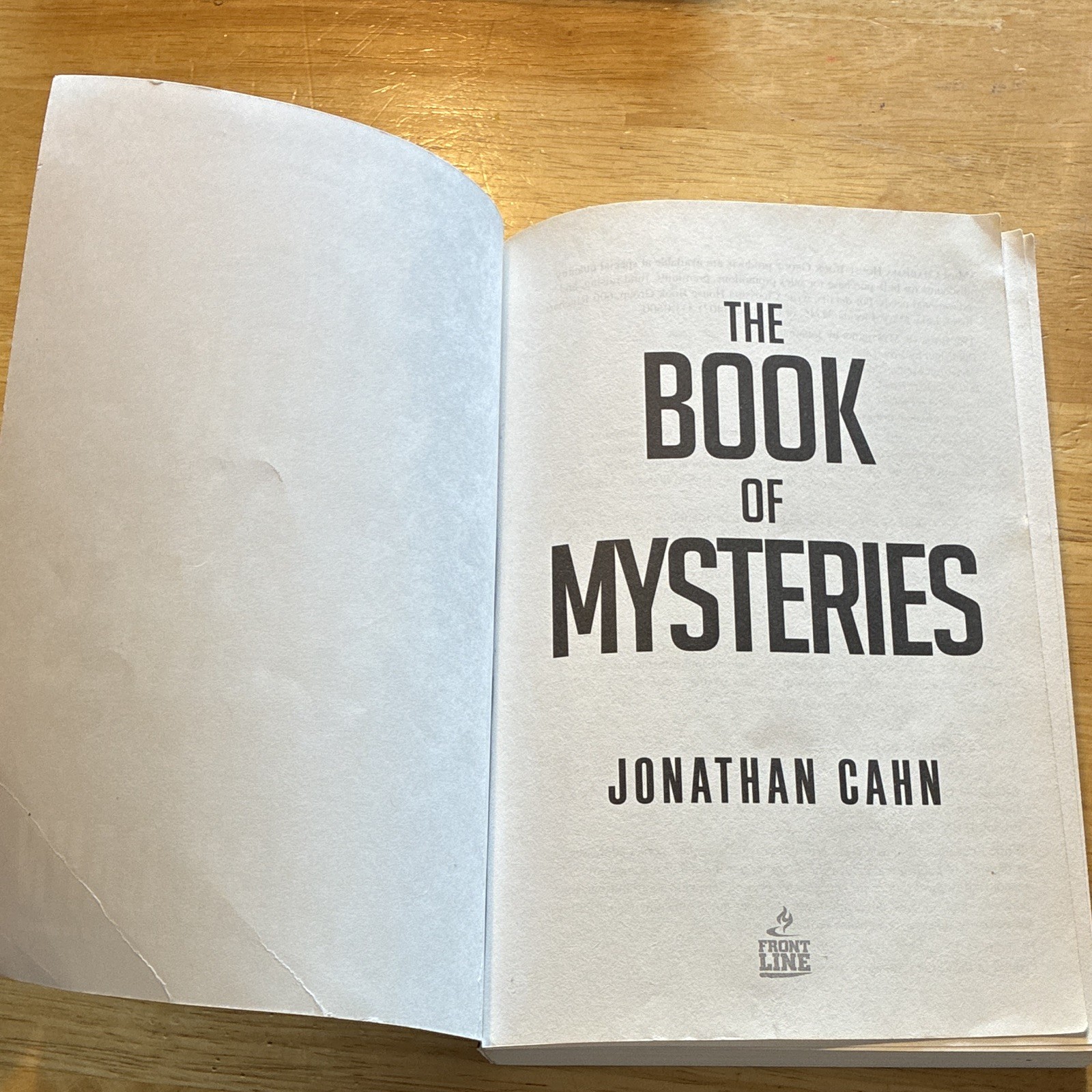 Jonathan Cahn – The Book of Mysteries, Hardcover 2016 FrontLine w/ Dust Jacket