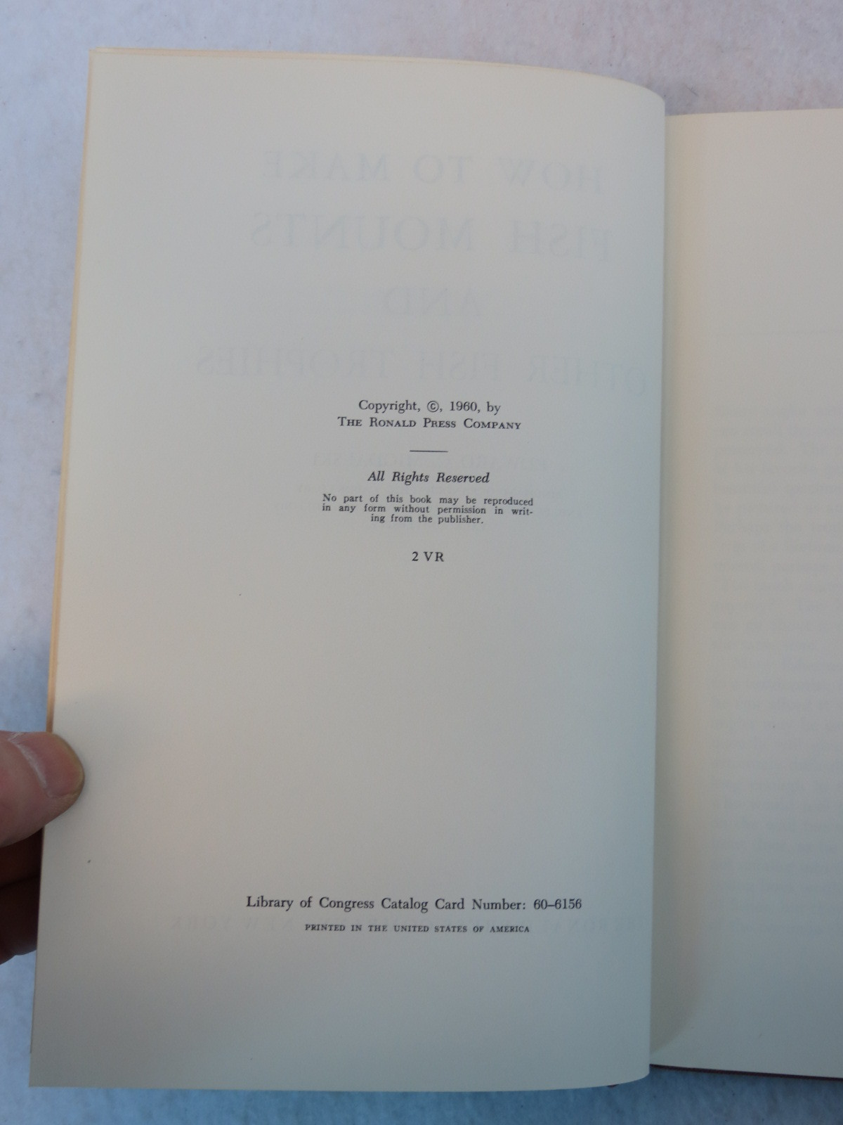 Migdalski HOW TO MAKE FISH MOUNTS AND OTHER FISH TROPHIES Ronald Press c.1960