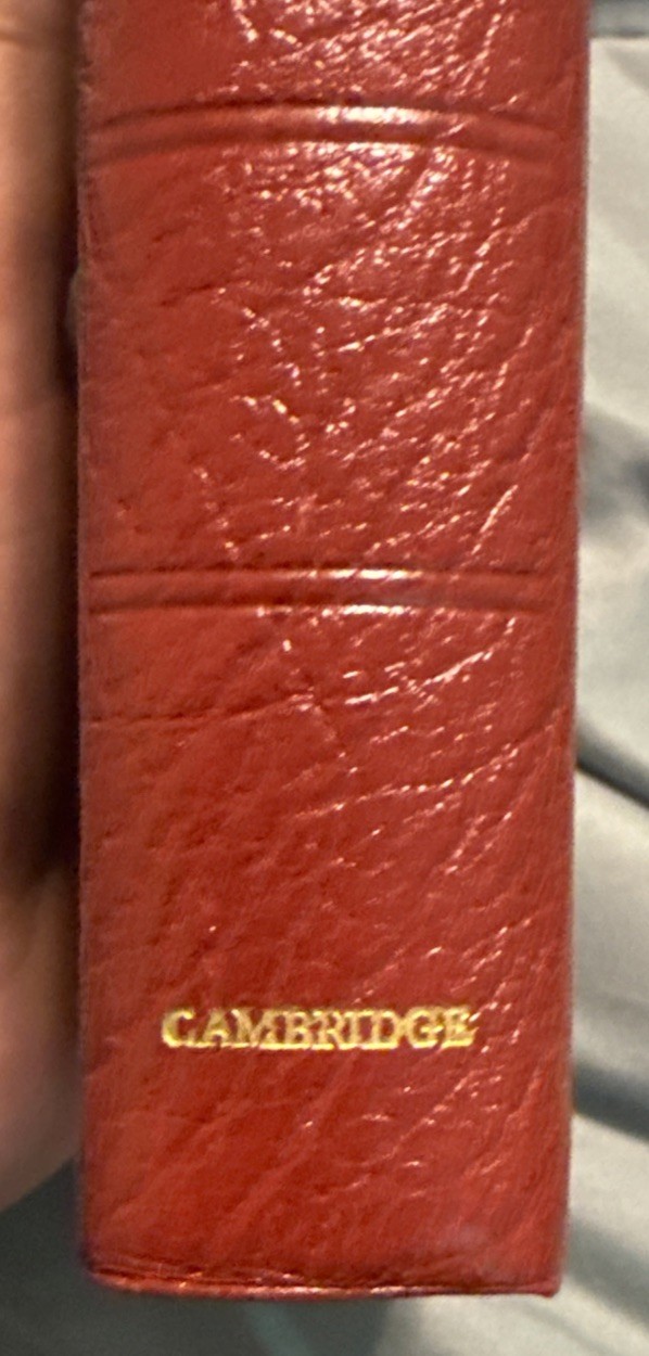 Vtg Cambridge Bible King James Calfskin Red Letter 73xrl Burgundy EUC