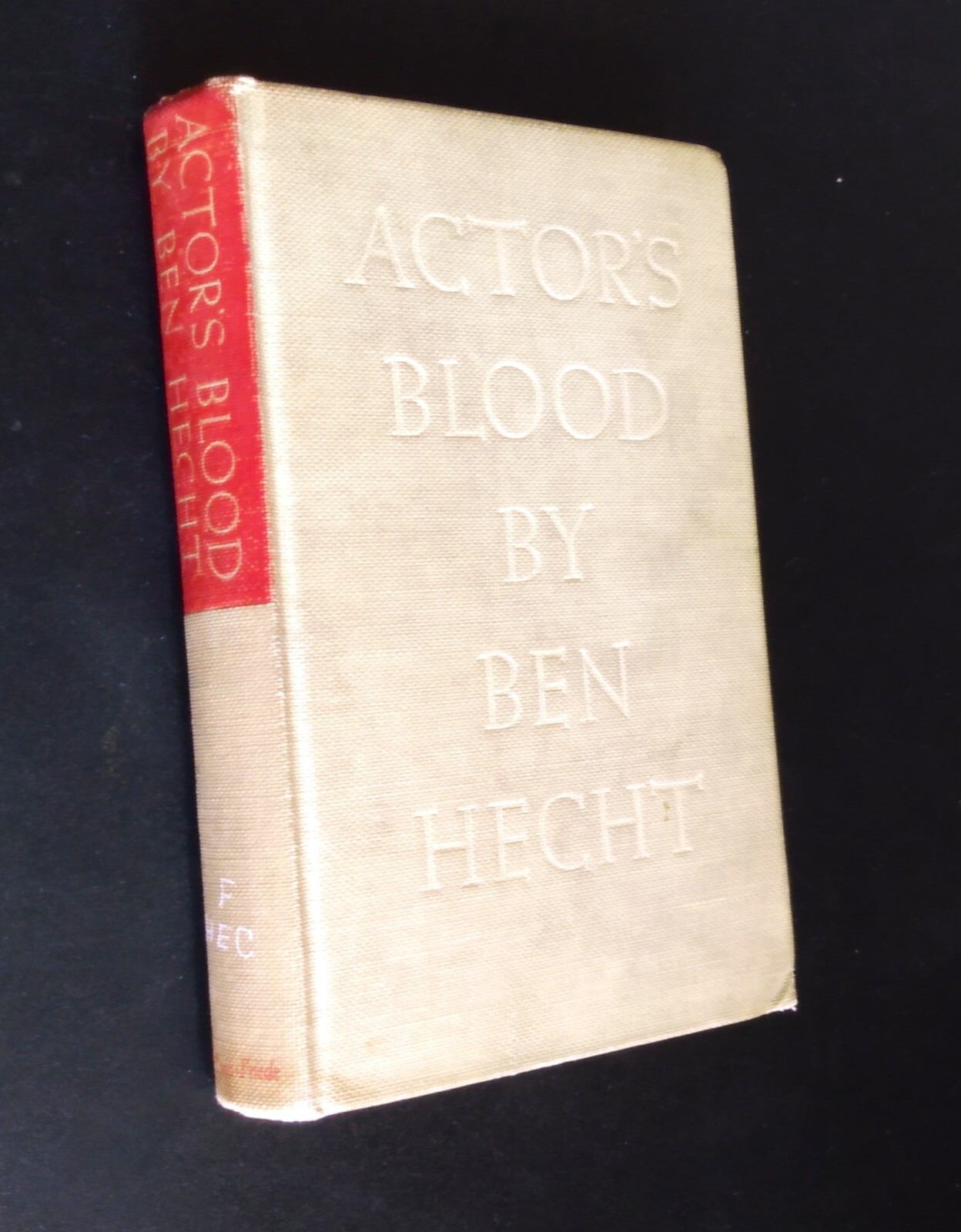 ACTOR’S BLOOD – Ben Hecht (Hard Cover) 1936 Covici Friede Publishers