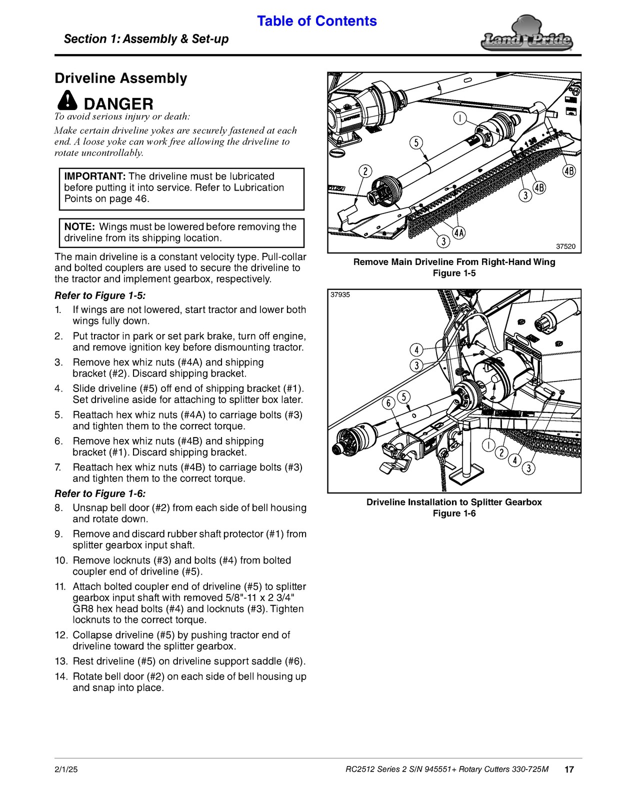 LAND PRIDE RC2512 Rotary Cutters Operators Manual – WIRE BOUND – TOUGH COVERS