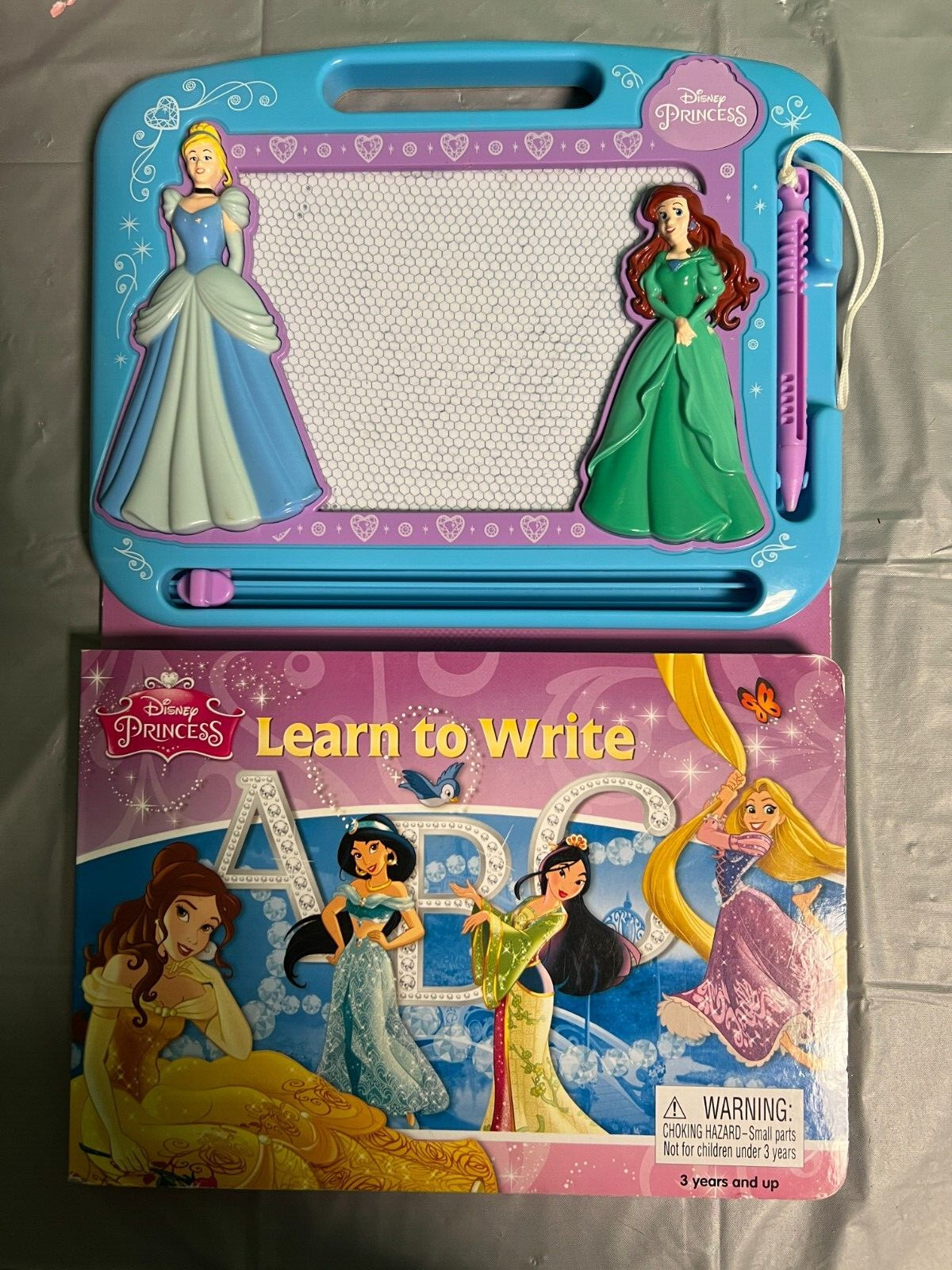 Barbie & Disney Princes lot of learn to write, NEW micro figures & board book/CD