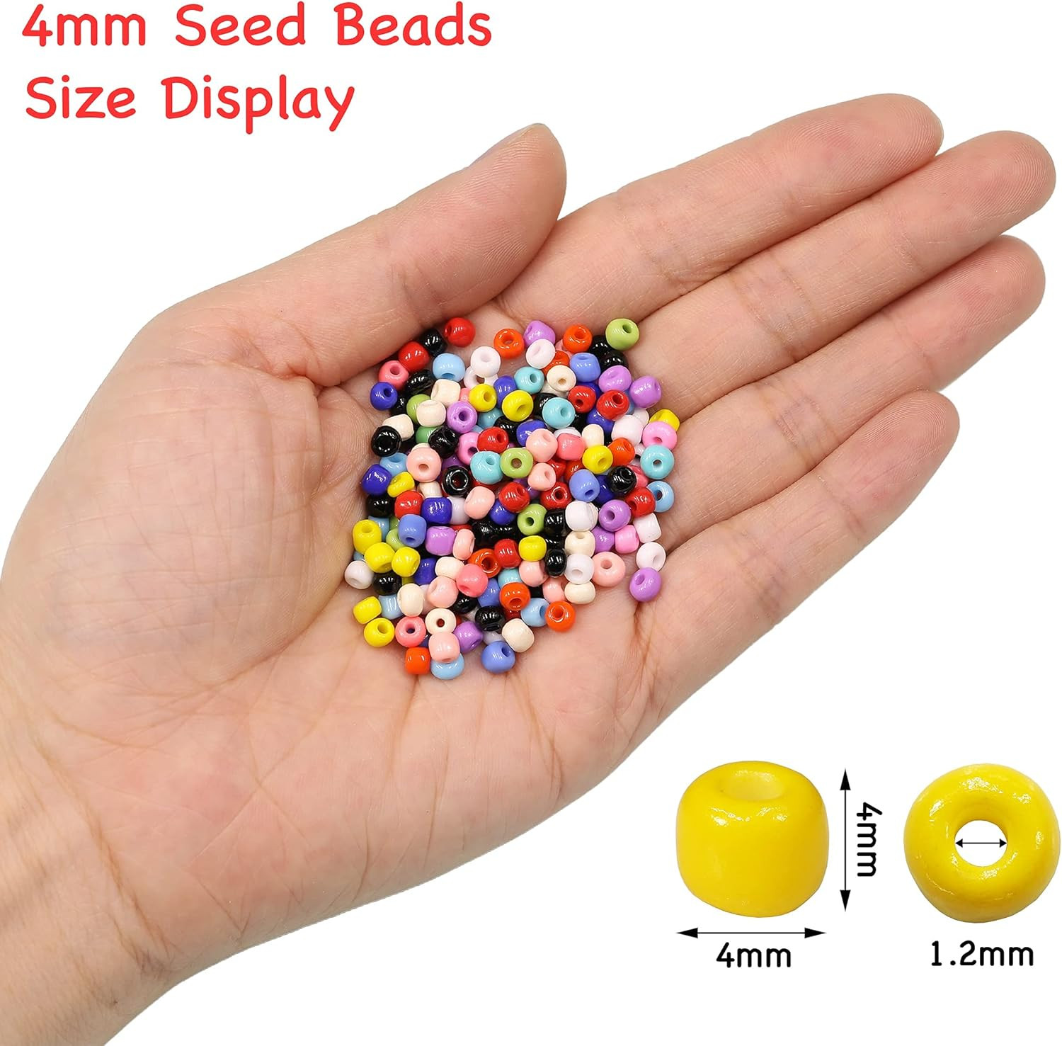 Opaque Light Yellow Color 4Mm Glass Seed Beads about 1400Pcs/110G in Box 6/0 Gla