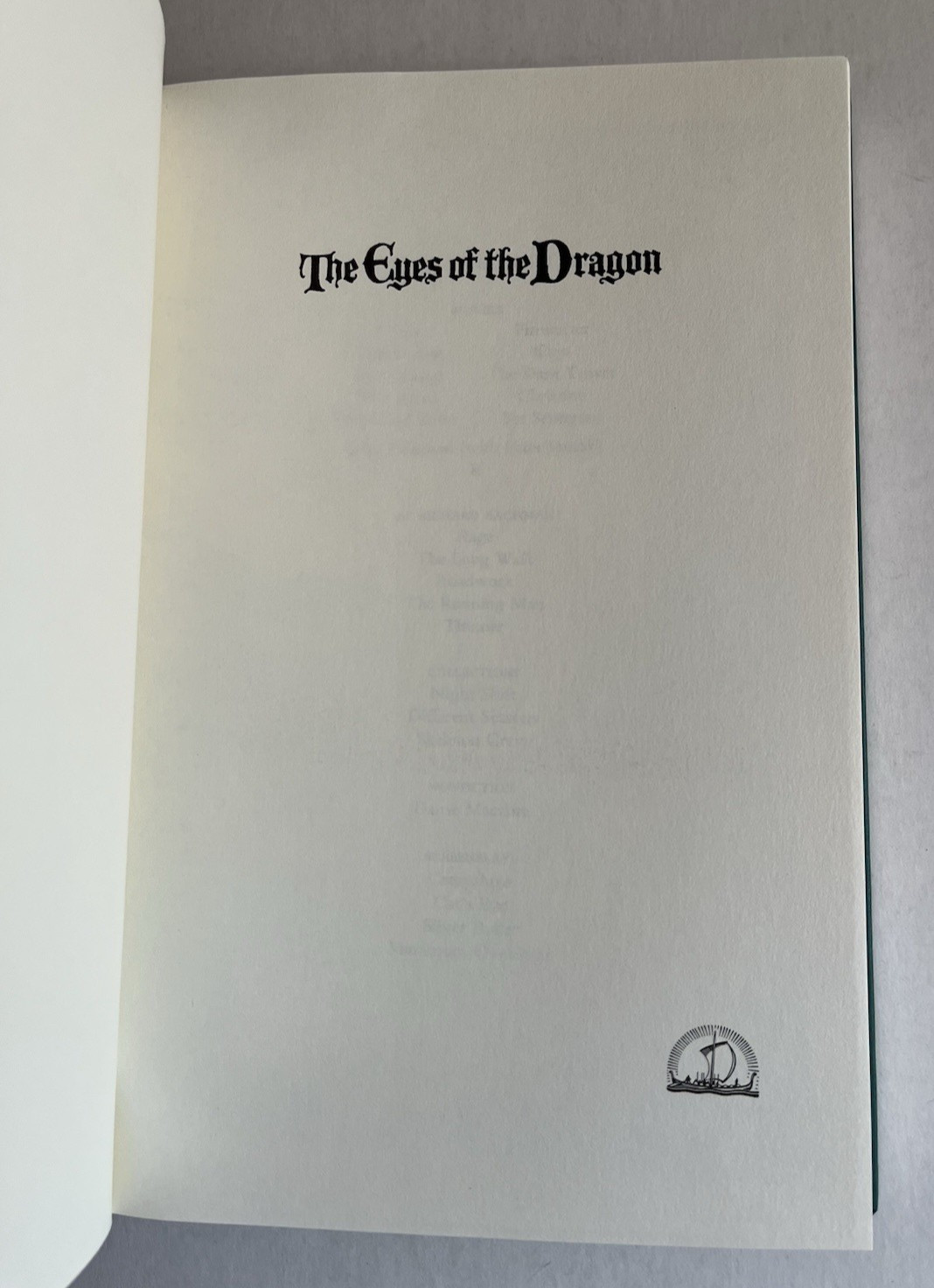 The Eyes of the Dragon Stephen King Hardcover 1987 Viking First Edition