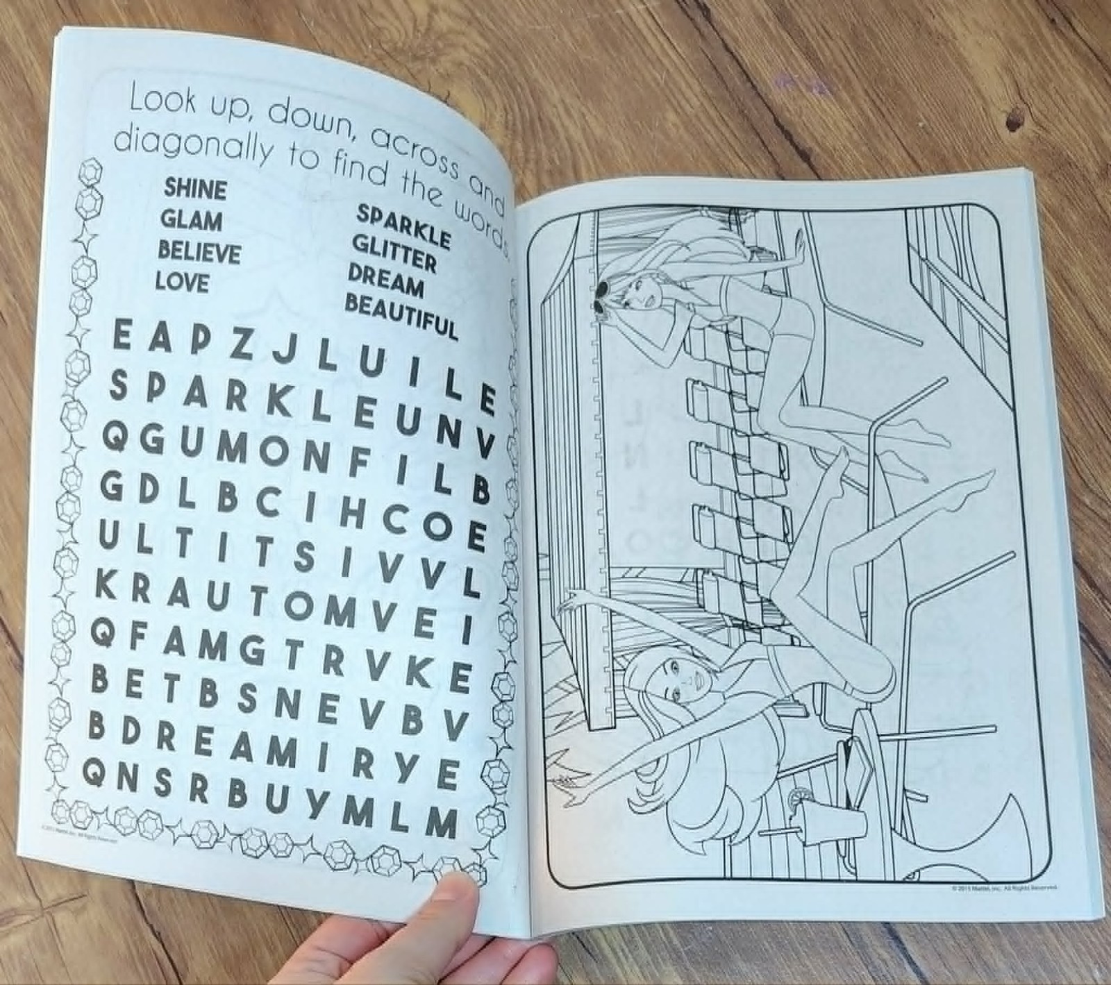 Barbie Jumbo Coloring & Activity Book Tear/Share Pages Shine so Bright ❤️2015