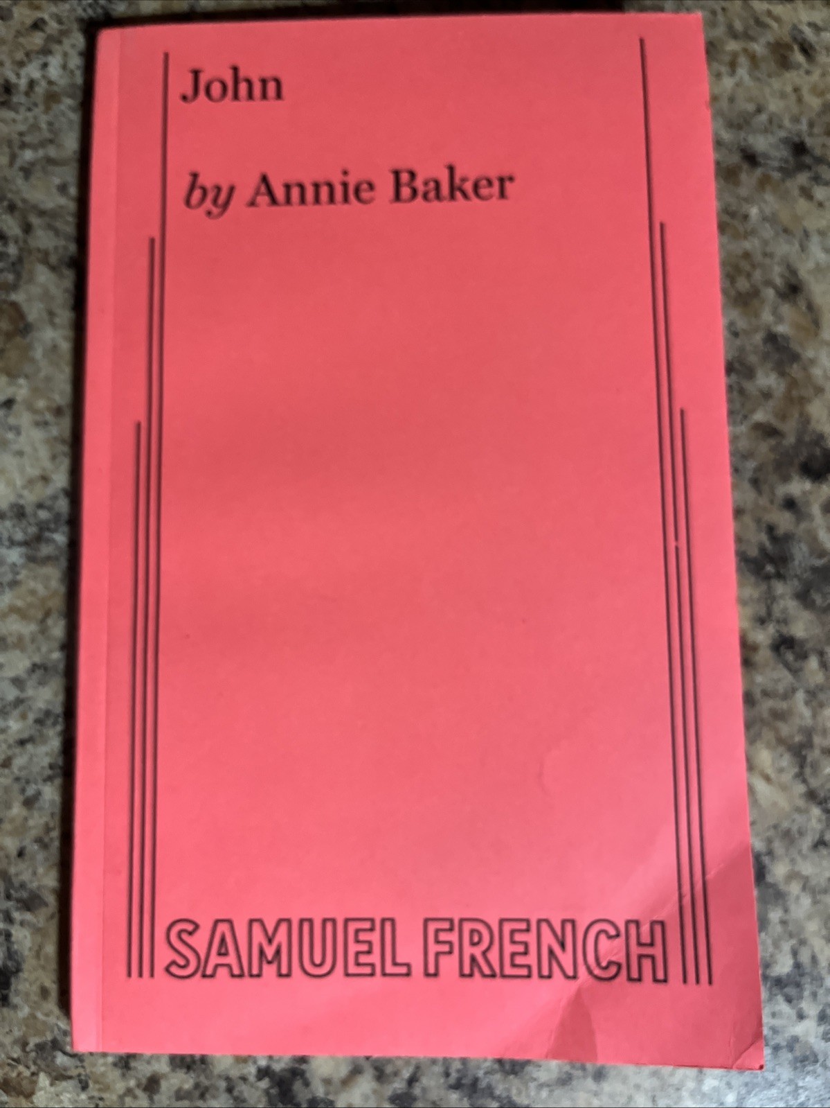 John Paperback Annie Baker Play Samuel French Paperback