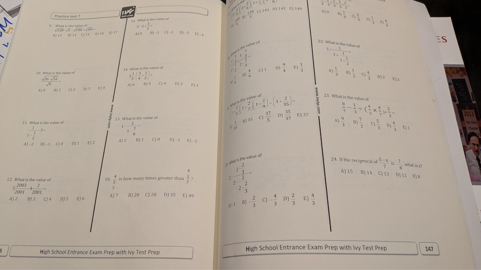 High School Entrance Exams Math Workbook: 808 Test Questions and