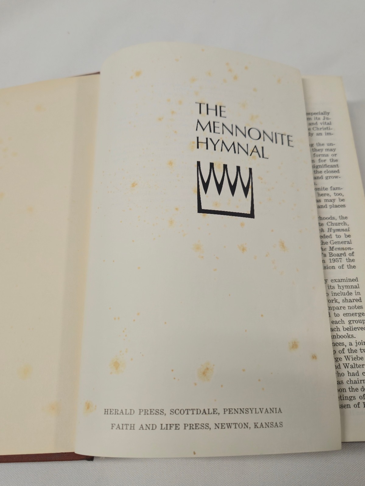 Vintage 1969 THE MENNONITE HYMNAL Herald Press Song Hymn Book