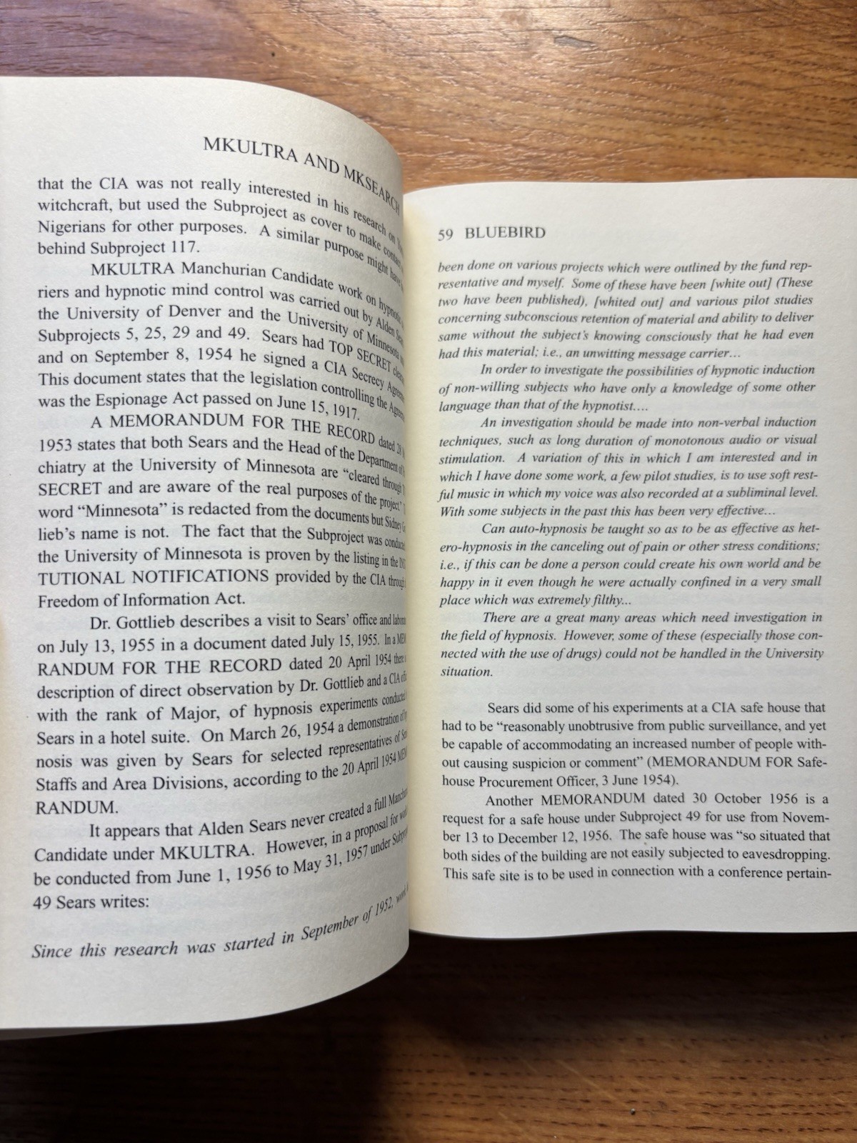 Bluebird : Deliberate Creation of Multiple Personality by Psychiatrists by Colin