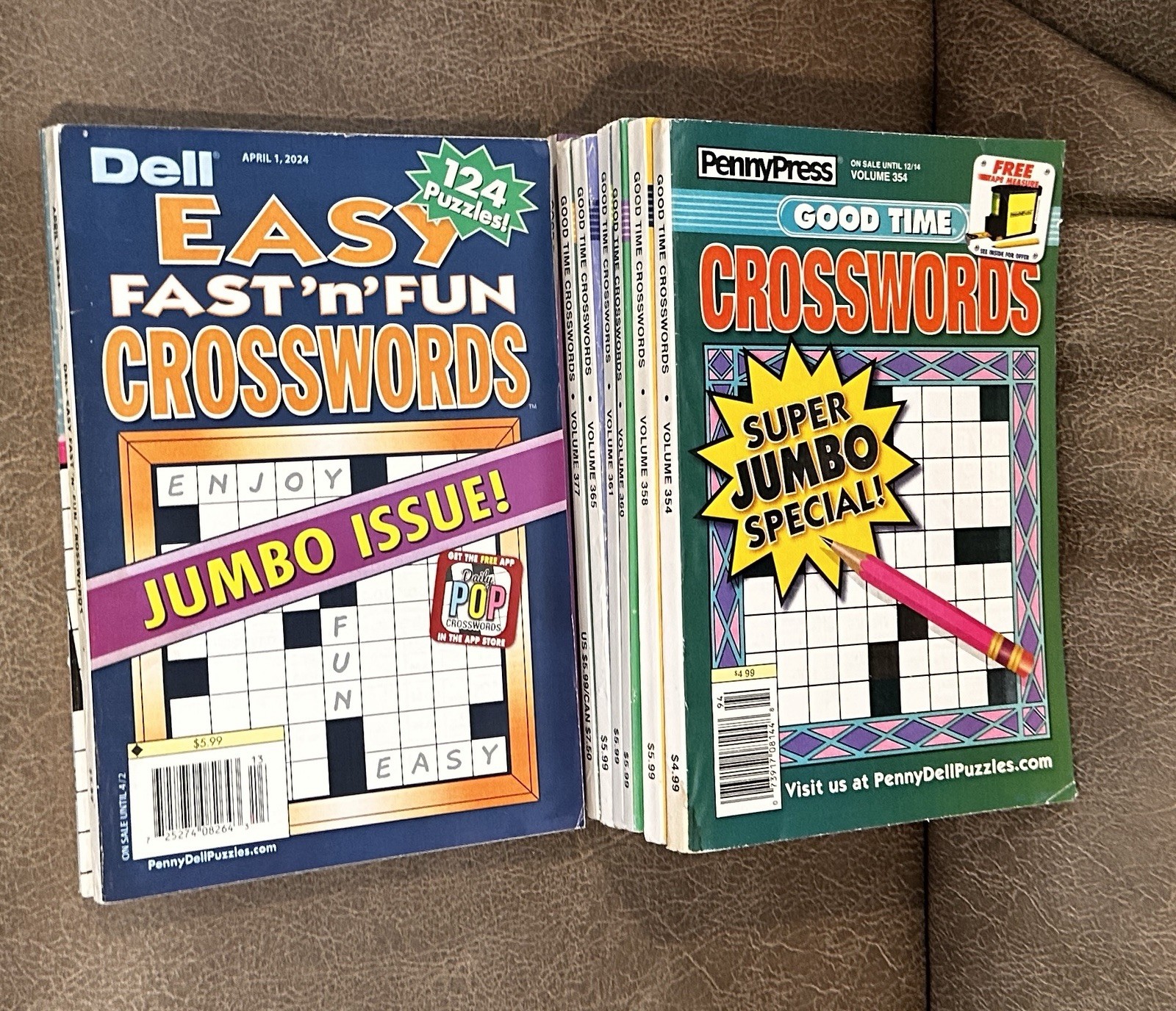 Lot of 10 All Easy Dell Penny Press ALL EASY Crossword Puzzle Books UNSORTED