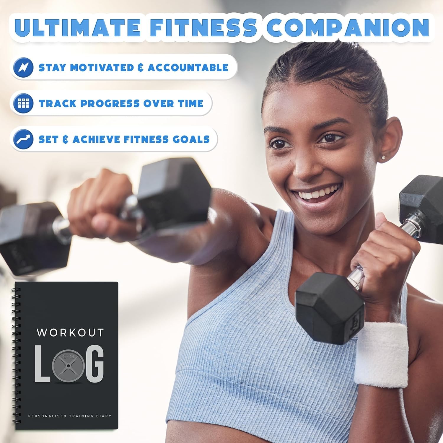 Workout Planner for Daily Fitness Tracking & 1pack, Charcoal Grey-Soft Cover