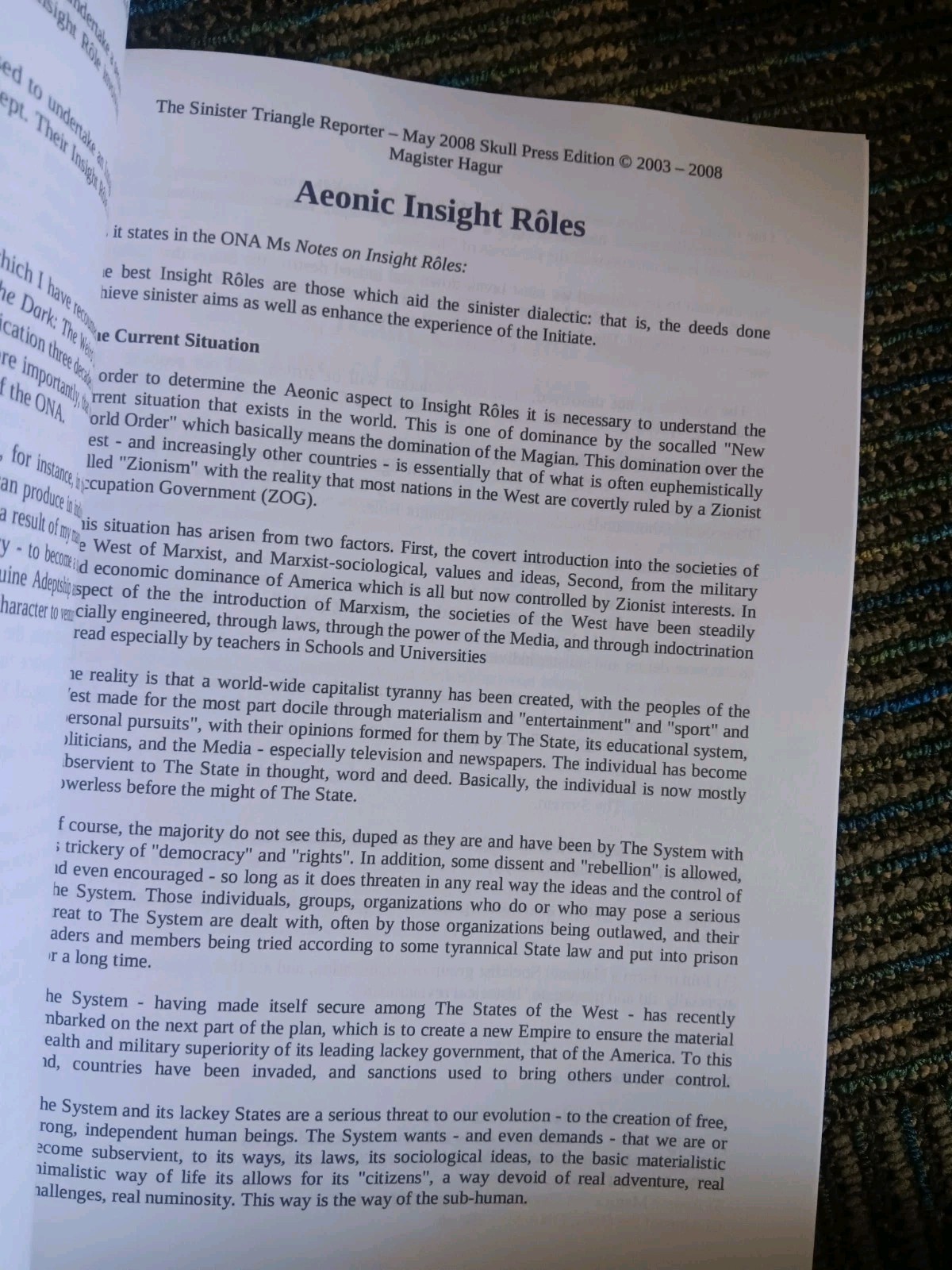 Magister Hagur: Infernal Texts Book 1&2 O9a Occult order of nine angles Satanism