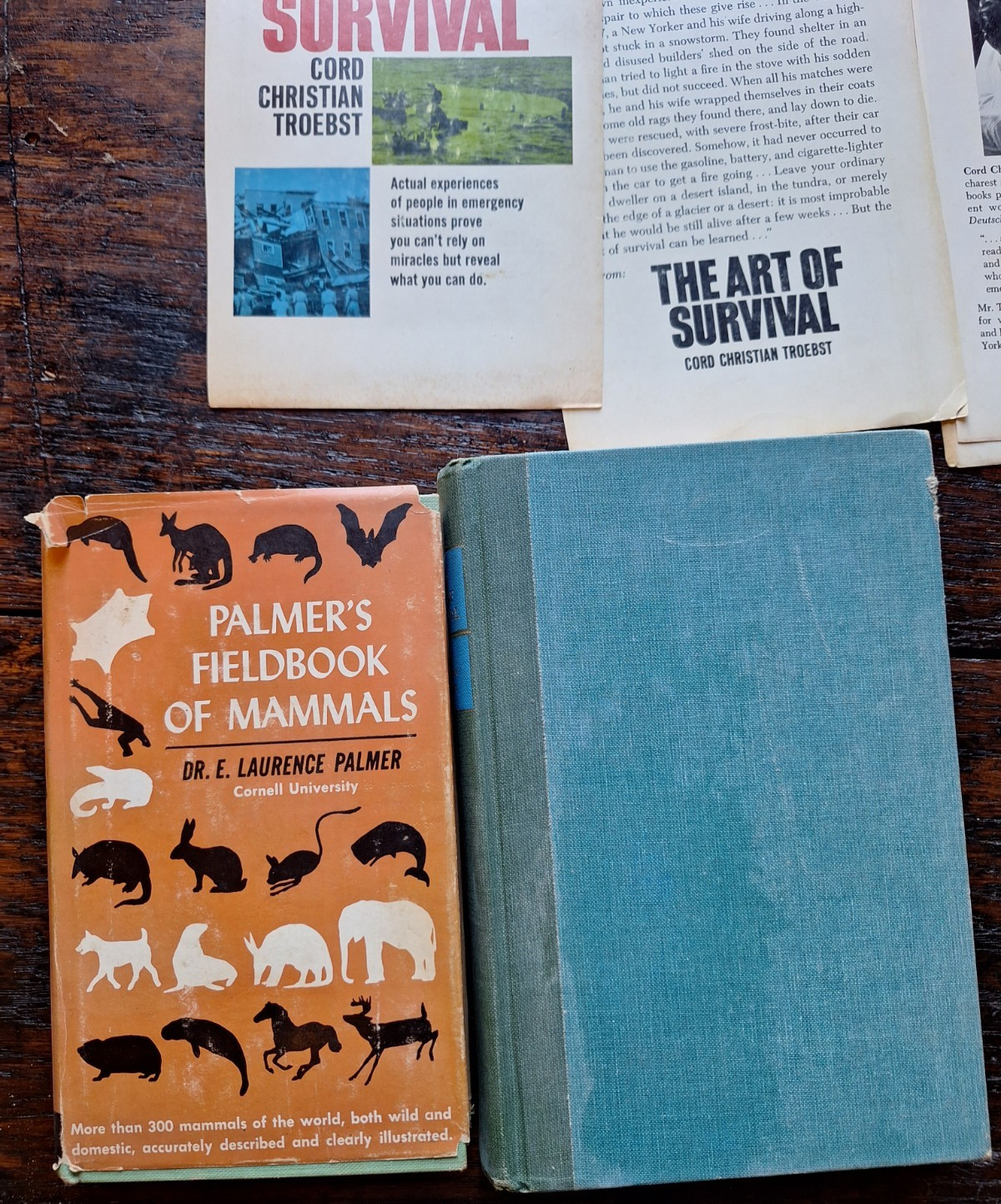 2 Outdoor Bks Palmer’s Fieldbook of Mammals 1st Edition HCDJ 1957 + Art of Survi
