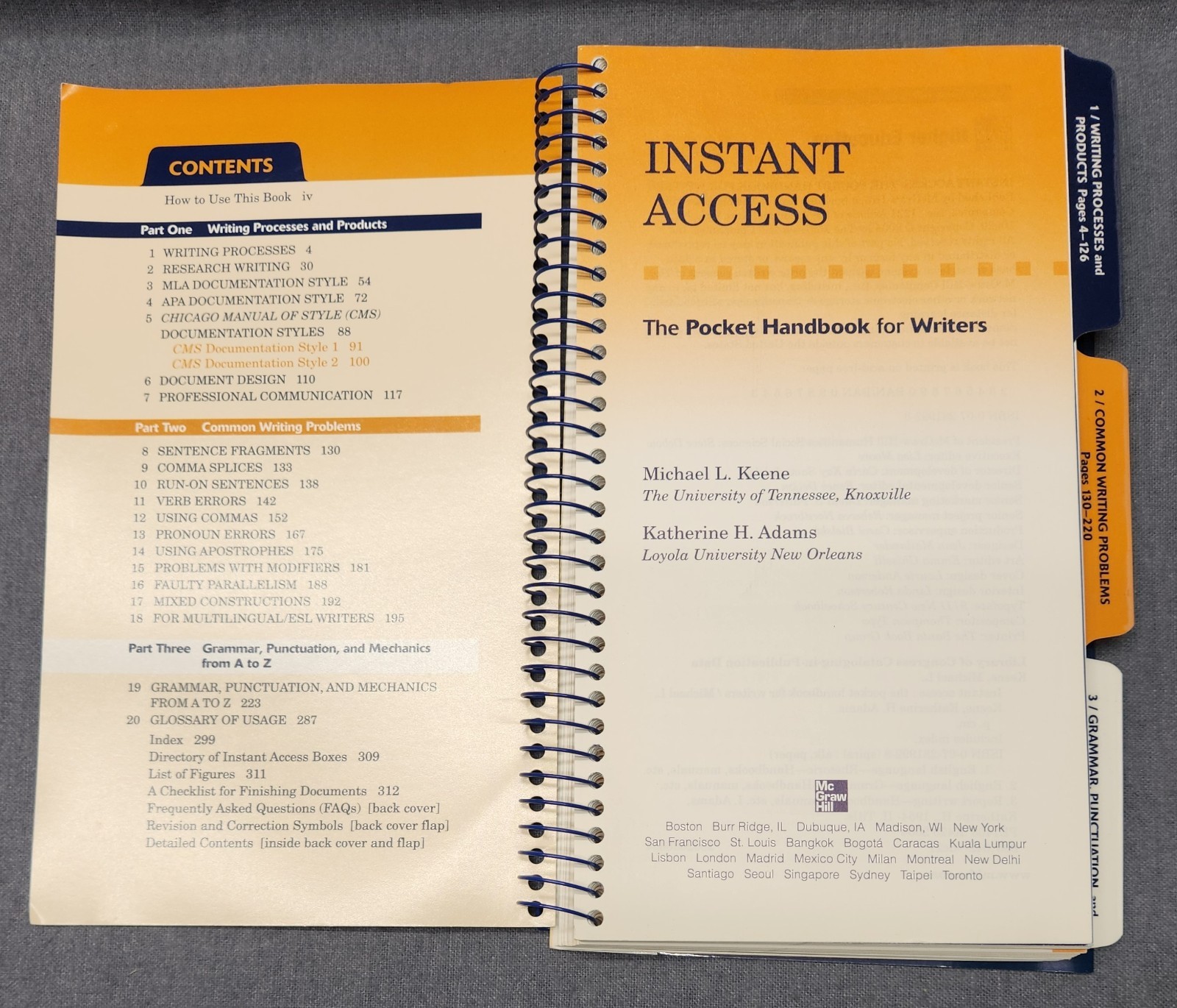 Instant Access Pocket Handbook for Writers 2004 Keene Adams Style Guide Book