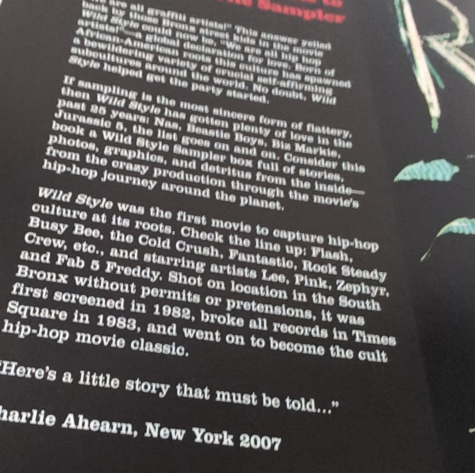 Wild Style The Sampler Hardcover Book Charlie Ahearn Fab 5 Freddy Kool Hip Hop