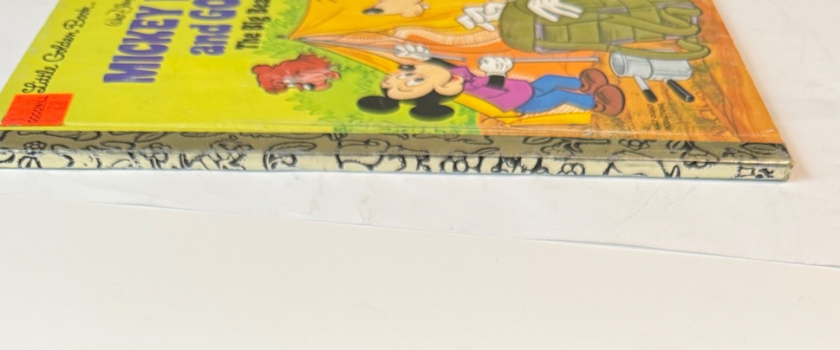 Vintage Mickey Mouse & Goofy The Big Bear Scare A Little Golden Book 1978 M