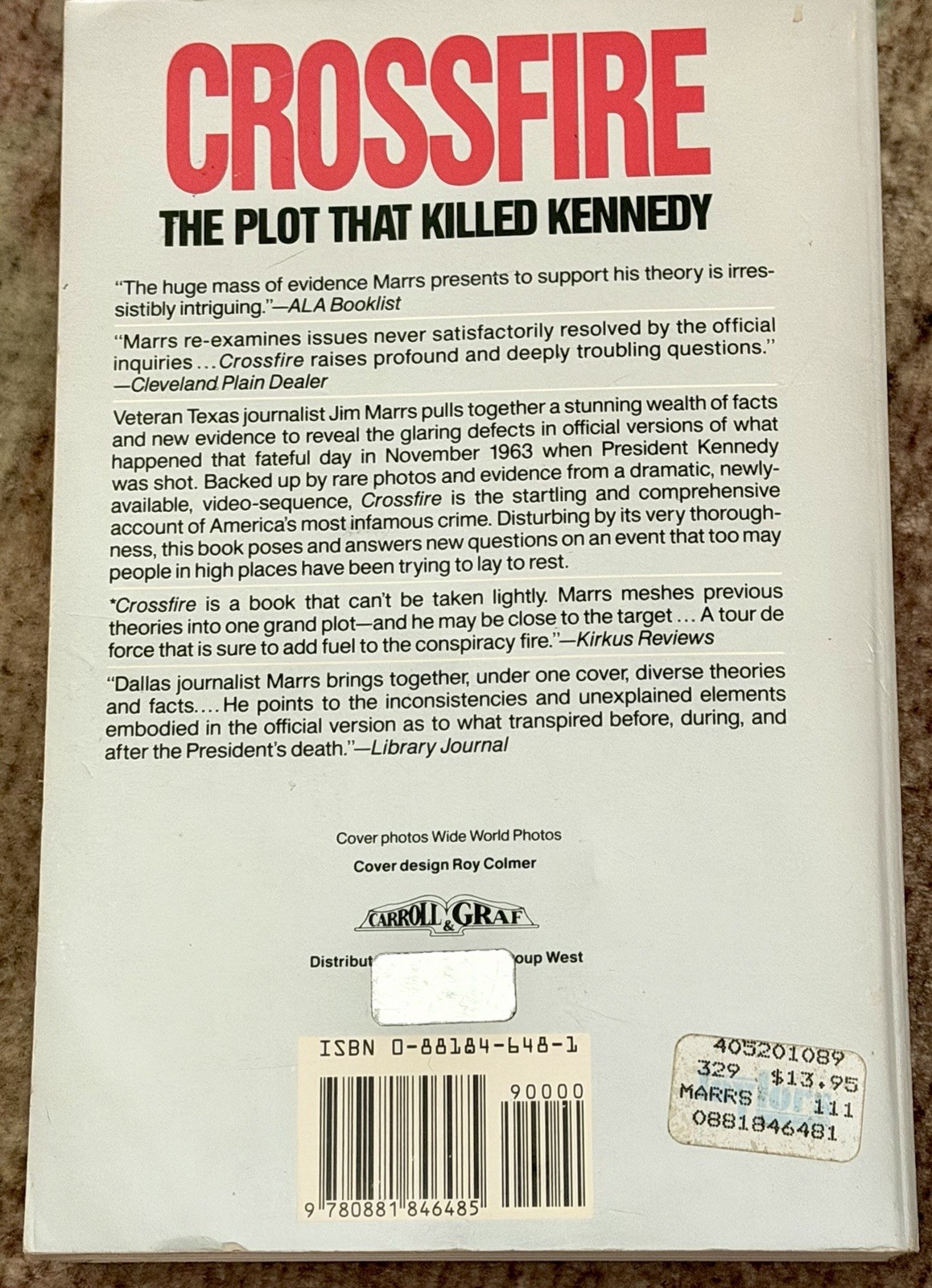 SIGNED Crossfire By Jim Marrs 2nd Printing