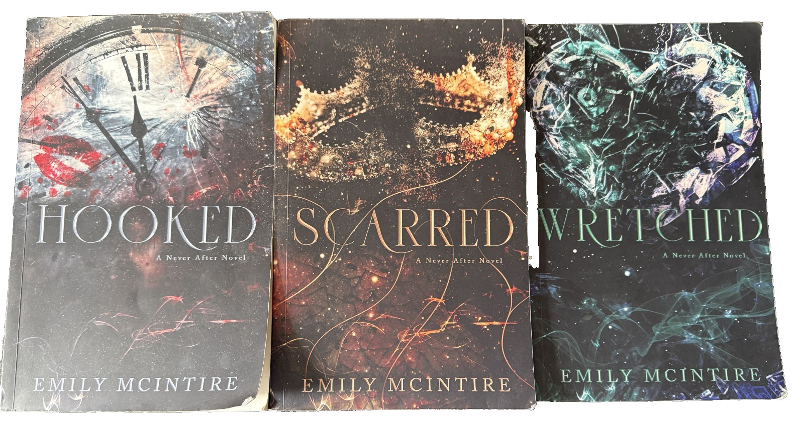 Emily McIntire Lot of 3 Never After pb books ~ Hooked Scarred Wretched