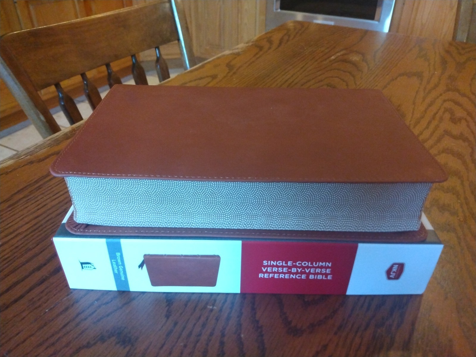 NKJV, Single-Column Reference Bible ~Retail 129.99~ Brown Genuine Leather
