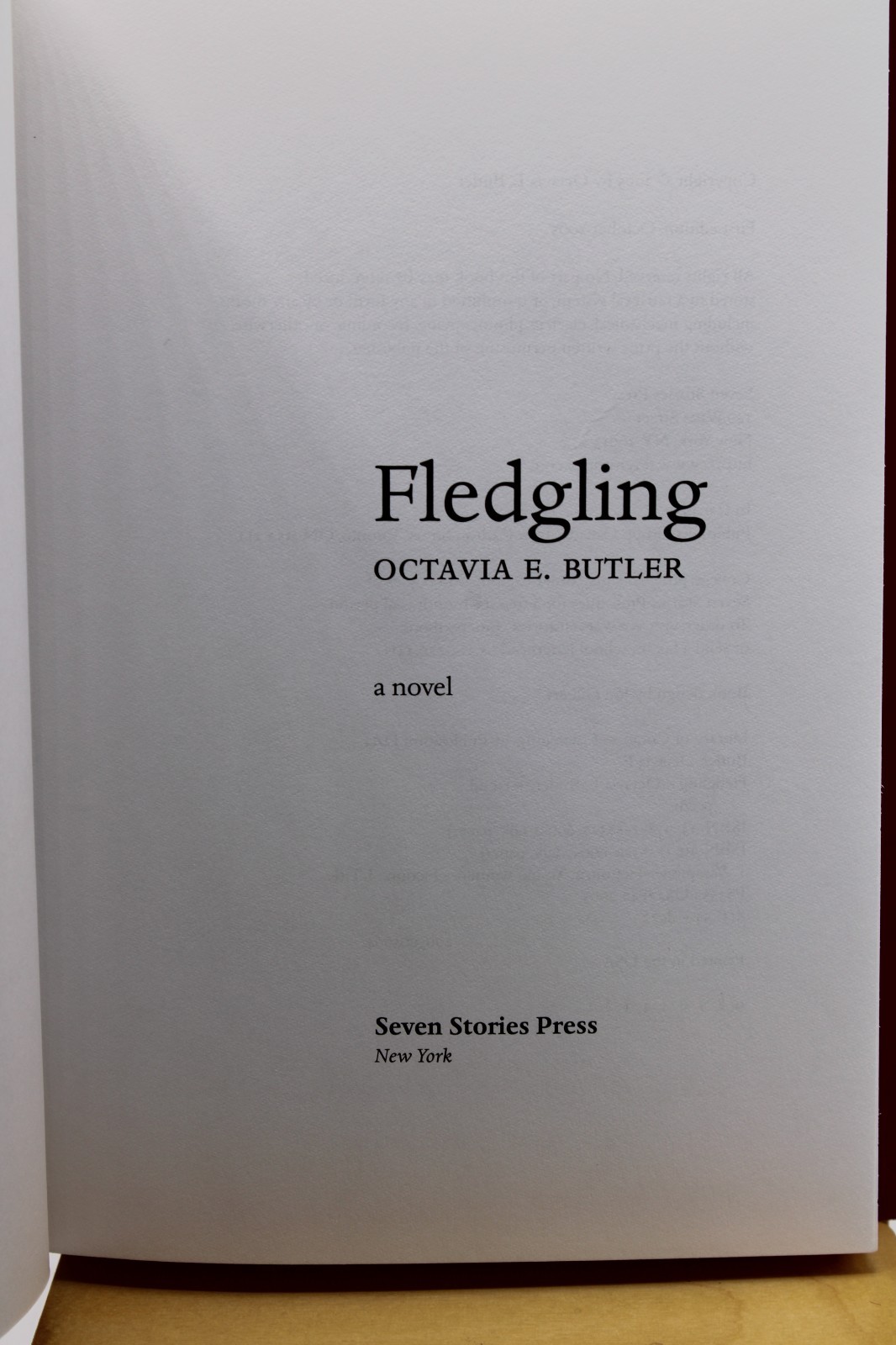 Fledgling | Octavia Butler | Seven Stories Press | 2005 | 1st Edition