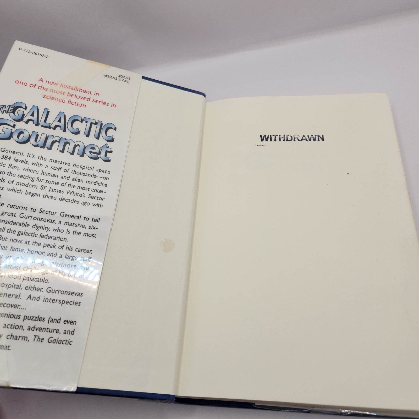 James White Book The Galactic Gourmet 1996 hardcover Library Edition Markings