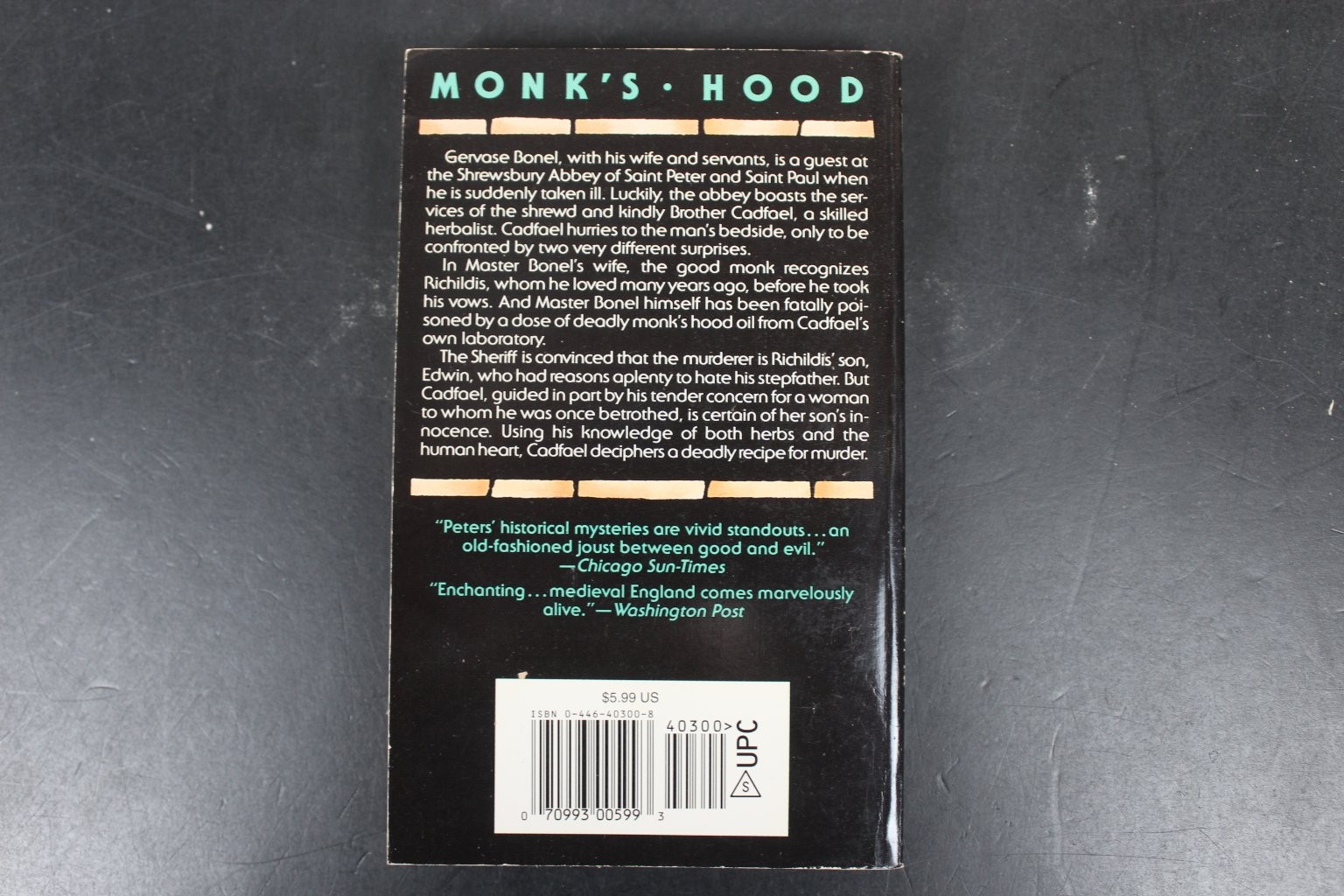 Monk’s Hood Ellis Peters 1992 First Mysterious Press Printing Cadfael Mystery VG