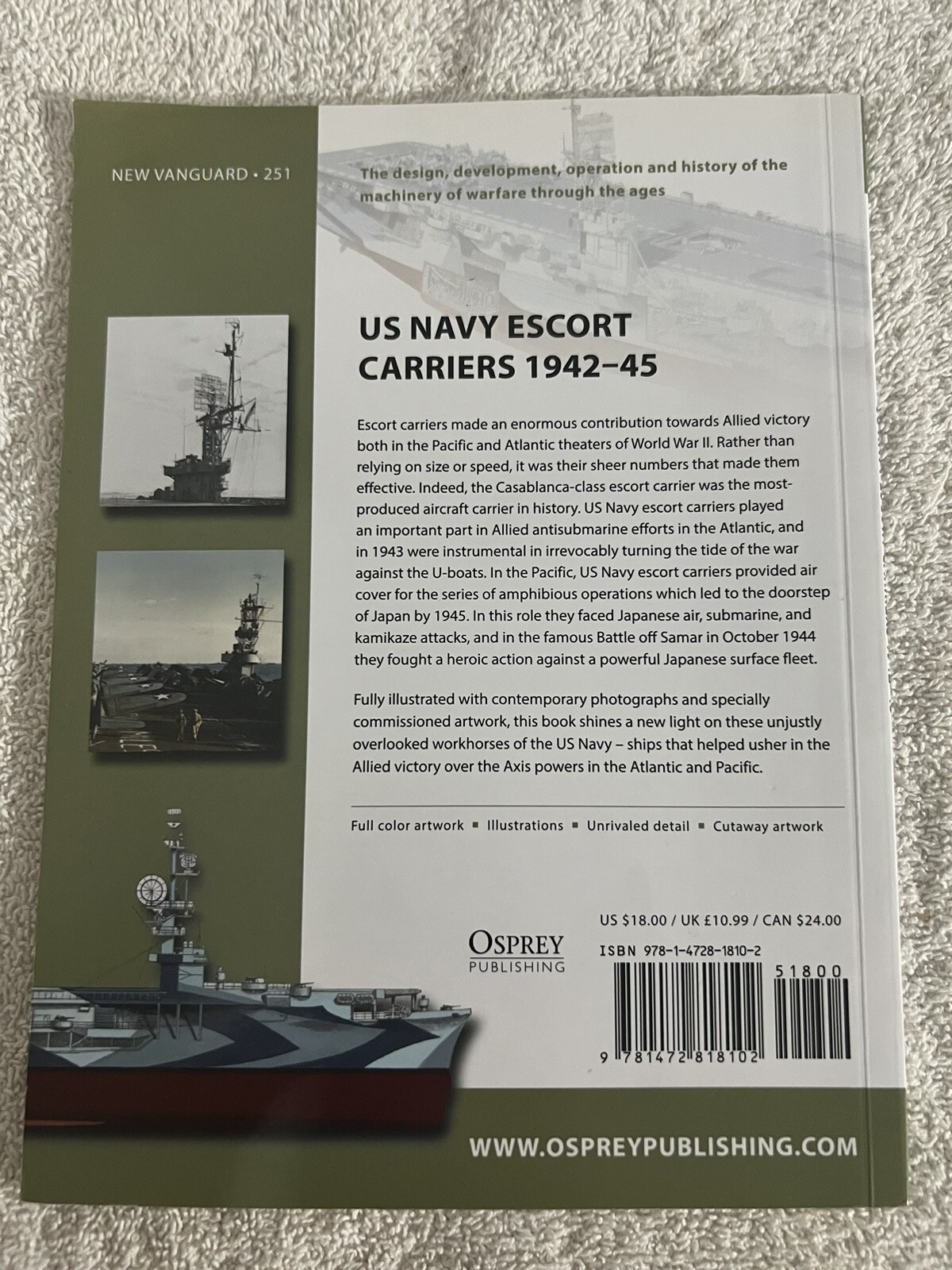 New Vanguard Ser.: US Navy Escort Carriers 1942-45 by Mark Stille (2017,…