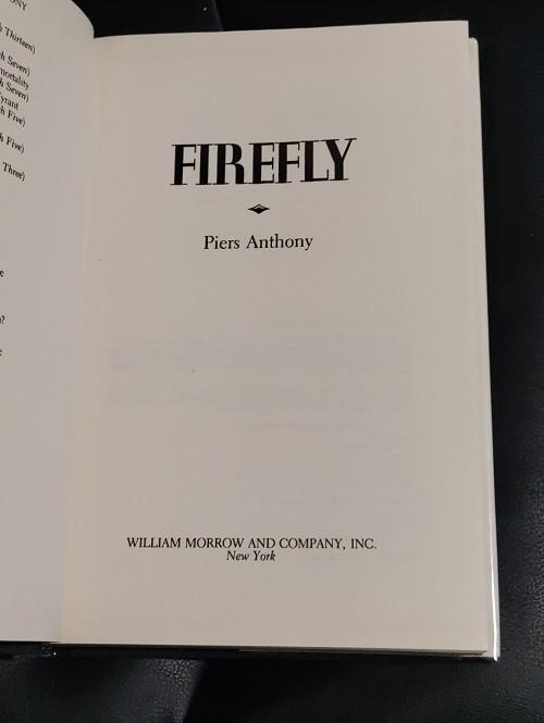 Piers Anthony Firefly William Morrow Hardcover Very Good+ Condition