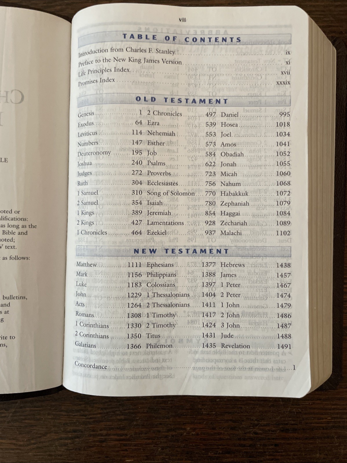 Charles F. Stanley Life Principles Bible NKJV Indexed Leather Burgundy 2005