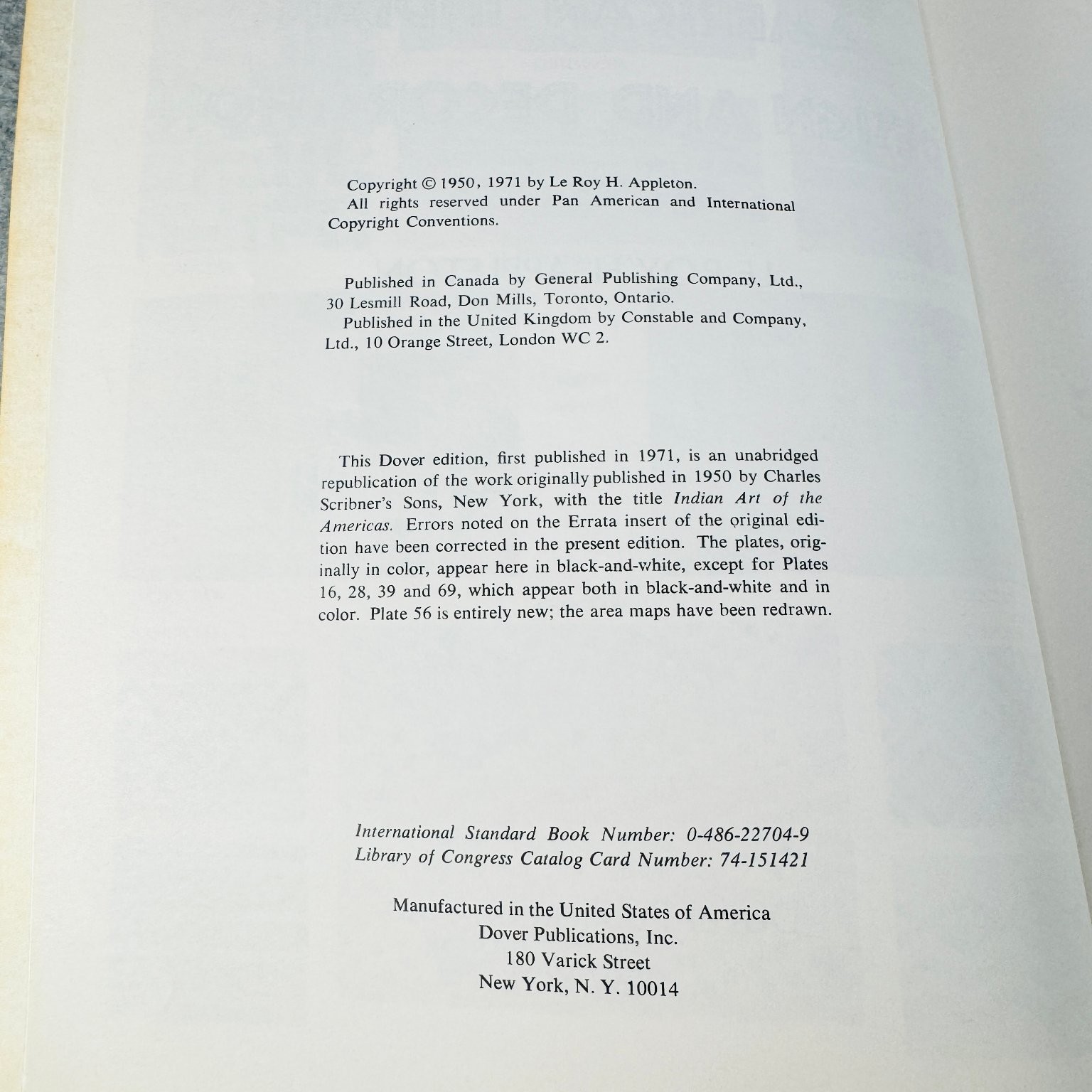 American Indian Design & Decoration Appleton 1971 Dover Edition Art History Book