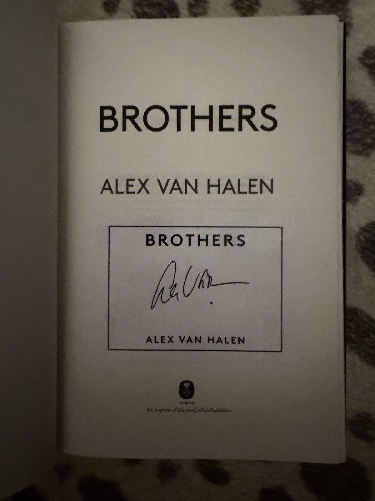 Alex Van Halen Signed Brothers Book