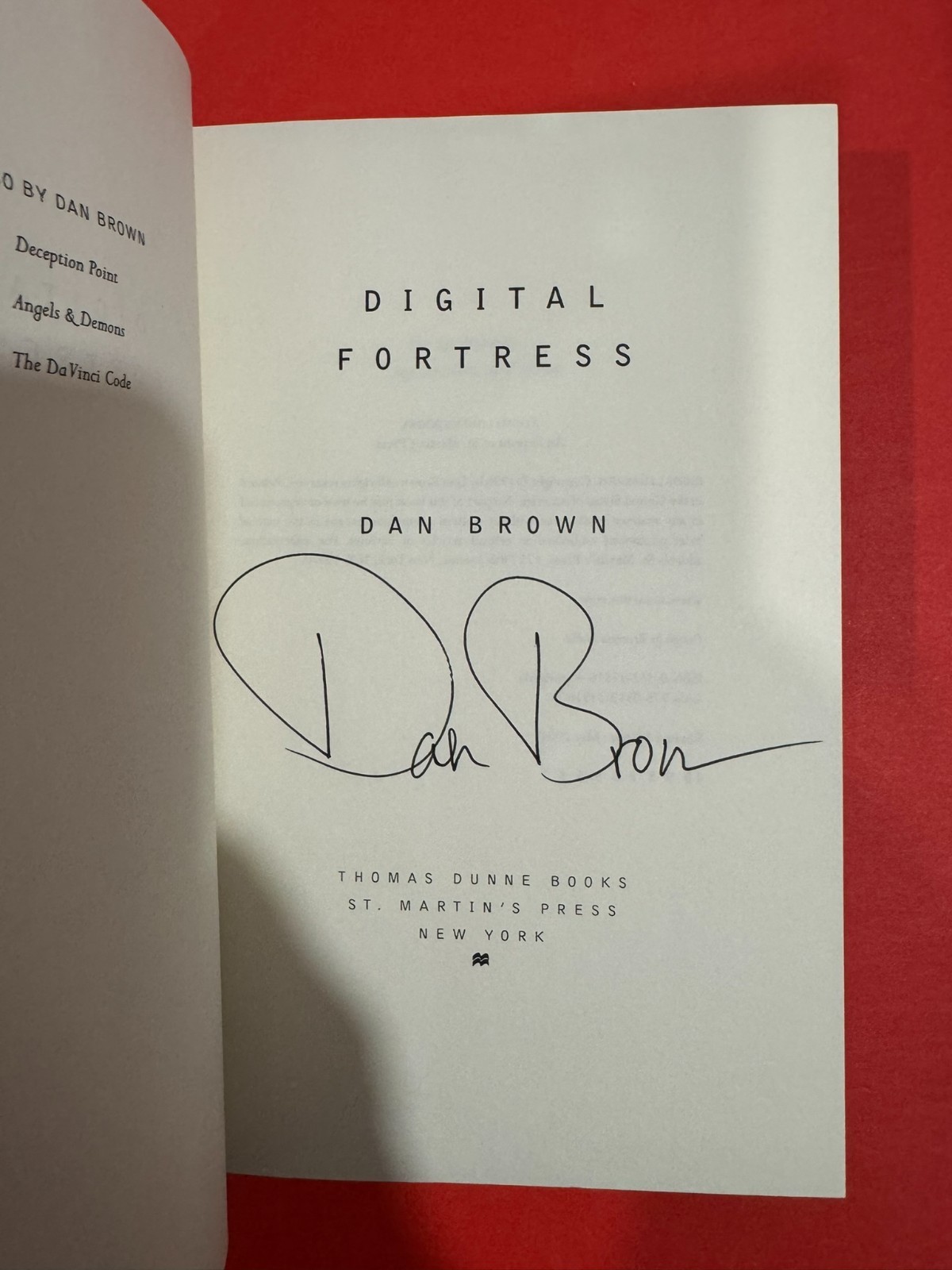 First Revised Edition First Printing Signed Dan Brown Digital Fortress