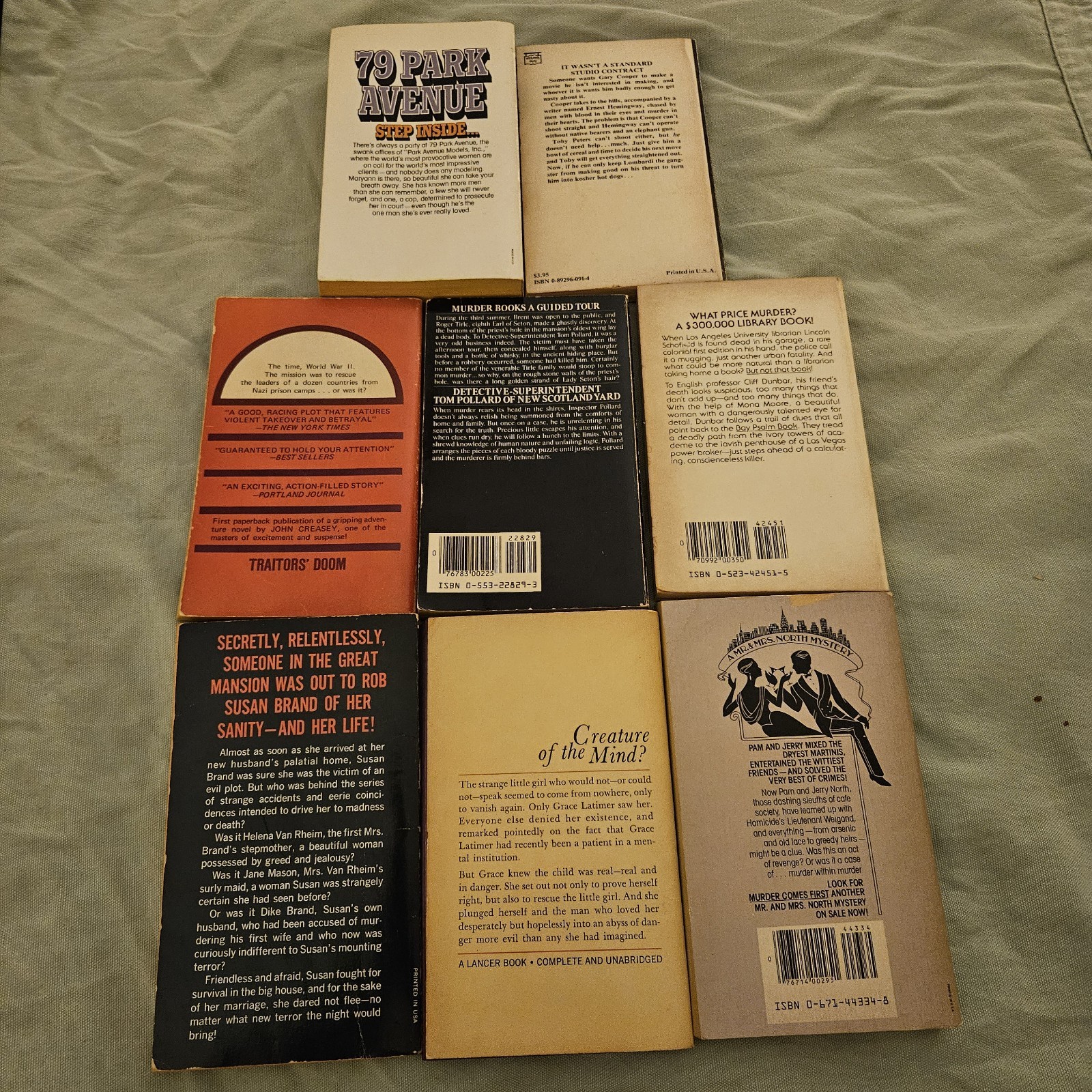 VTG-Paperback Lot of 8 Robbins,Harris, Lemarchand,Lockridge, Creasy, etc…