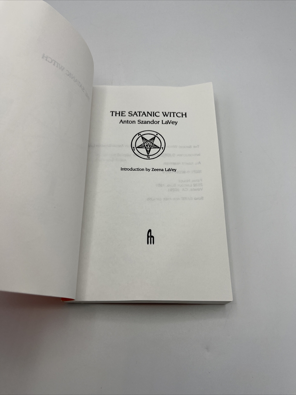 Anton Szandor Lavey The Satanic Witch Feral House 1989 Church of Satan Satanism