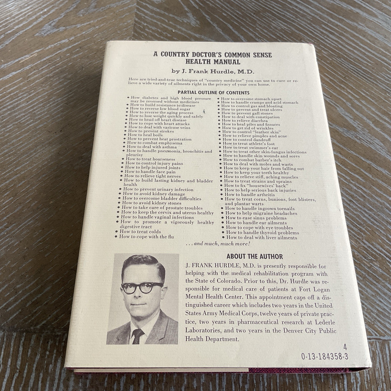 A Country Doctor’s Common Sense Health Manual By Frank Hurdle M.D. Hardcover
