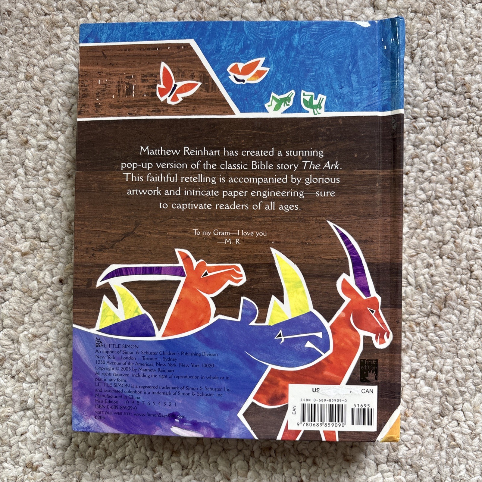 The Ark Pop Up Book by Matthew Reinhart, Animals Bible Story Bery Good Condition