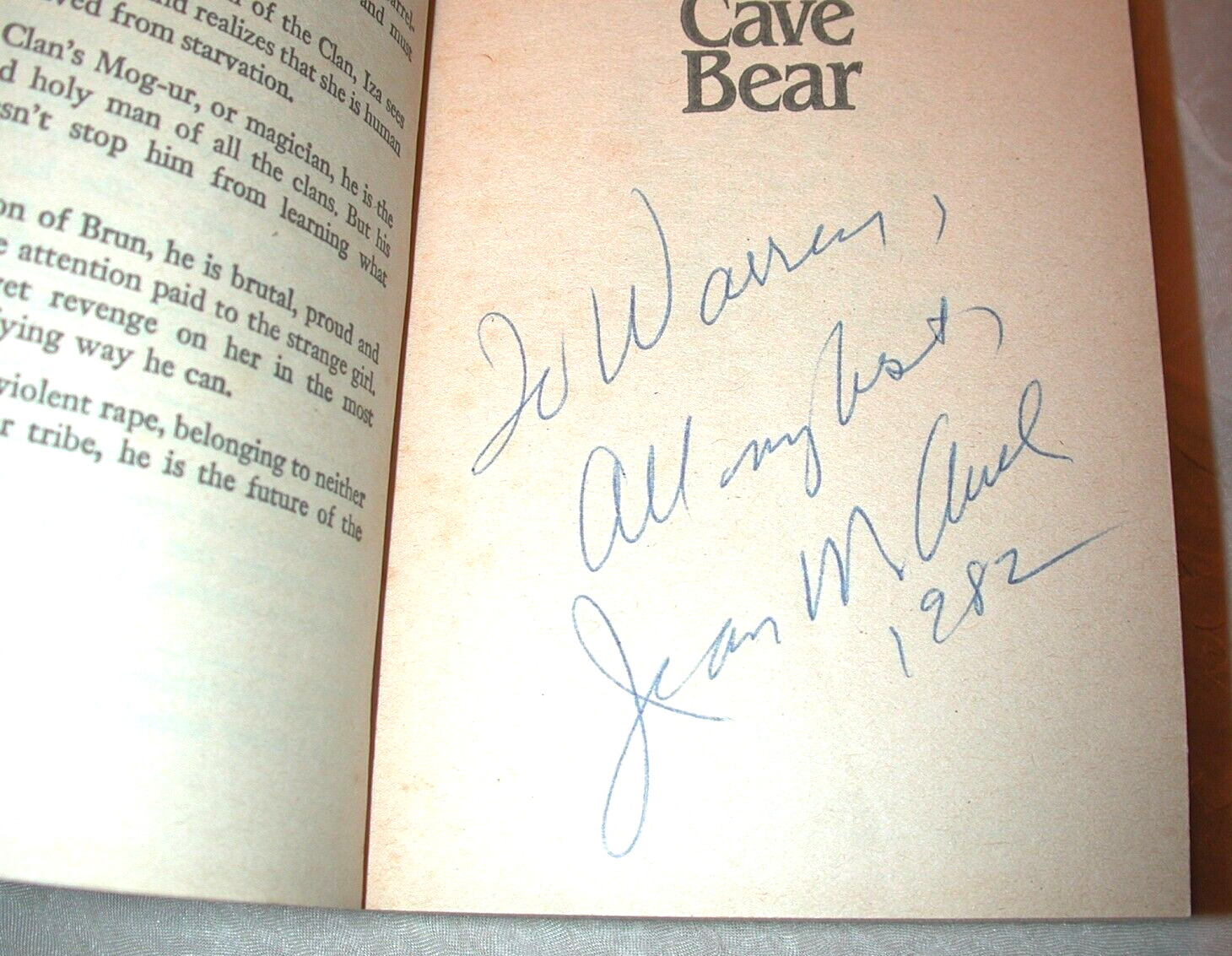 Clan of the Cave Bear by Jean M. Auel Paperback 1981 9th SIGNED Earth’s Children